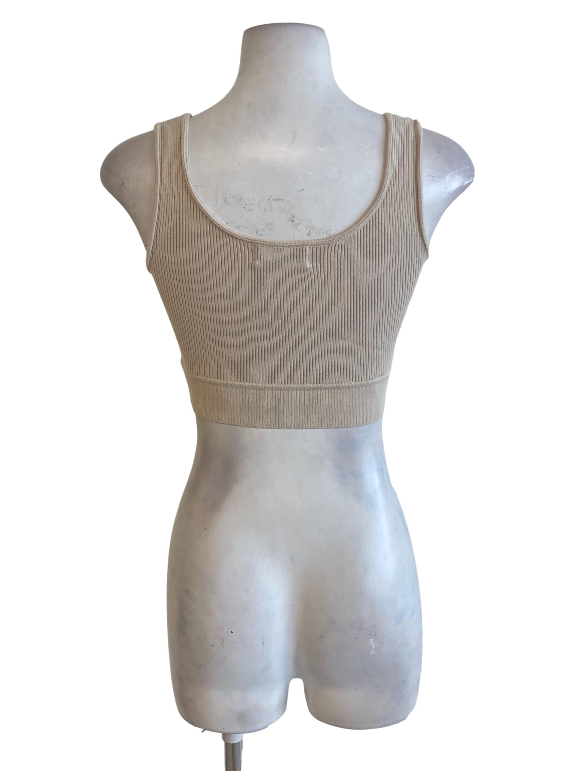 Dark Latte Pencil Fitted Sleeveless Crop Top