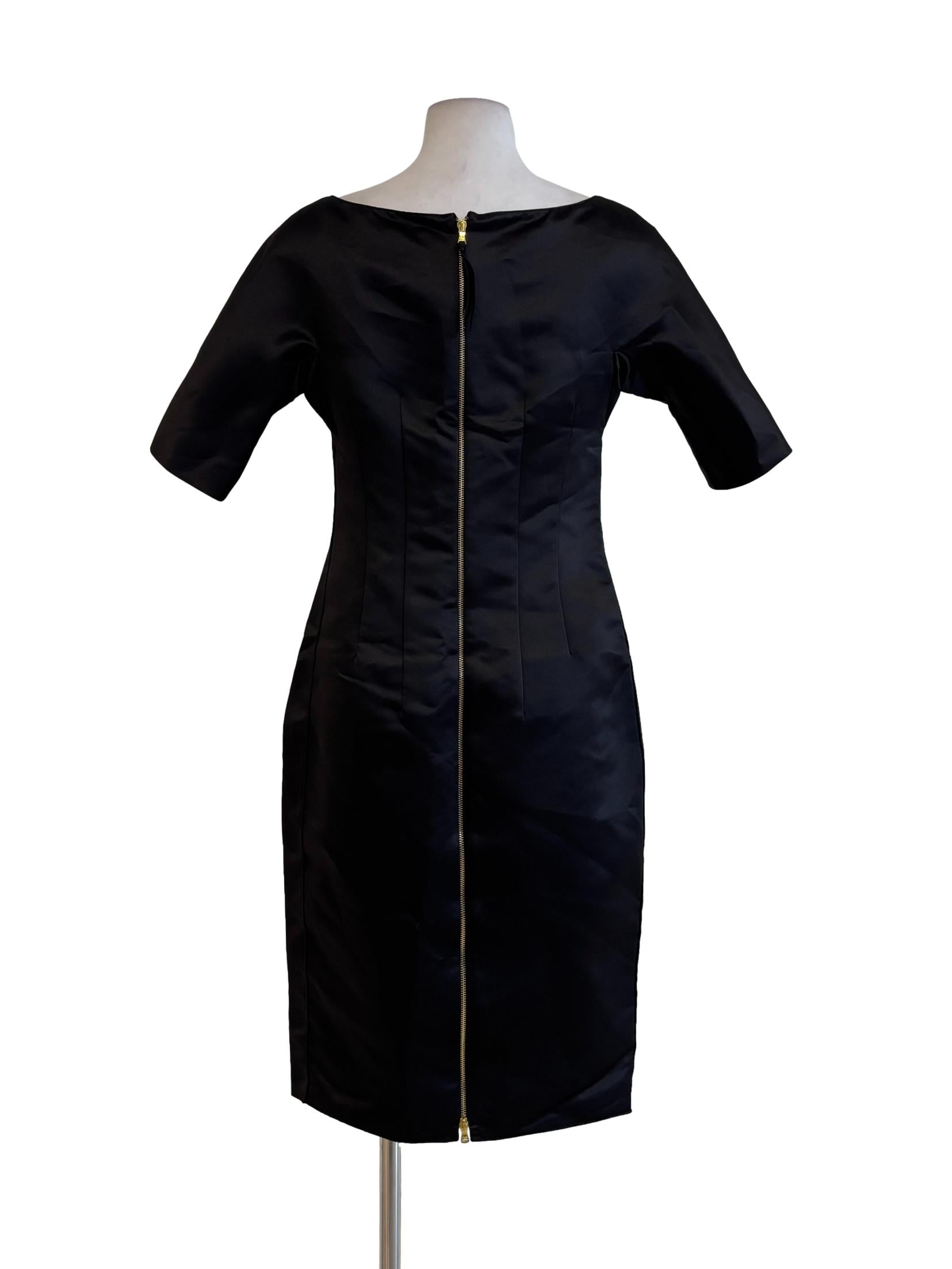 Black Shiny Pencil Dress