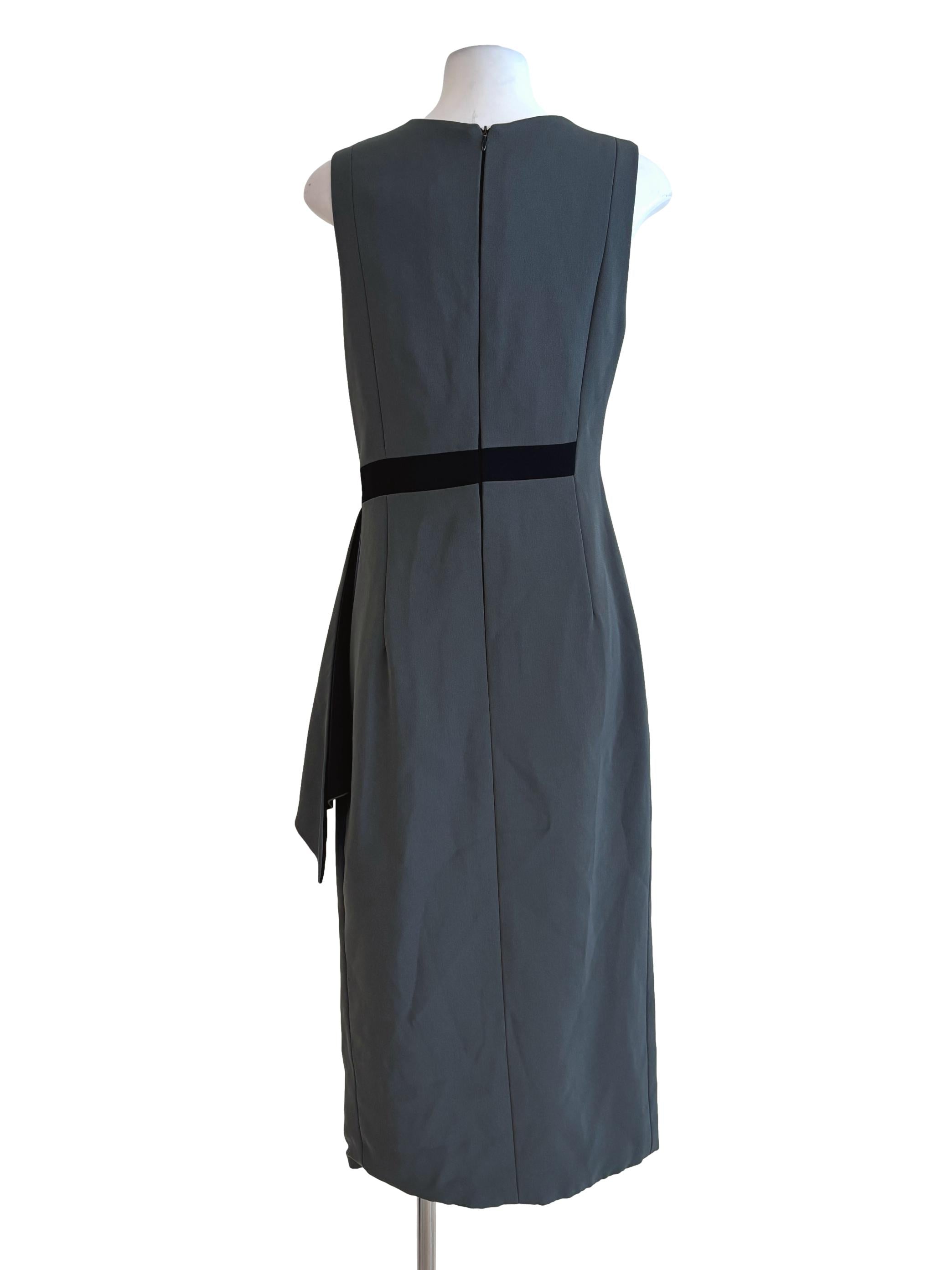 Charcoal Grey Sleeveless Peplum Dress