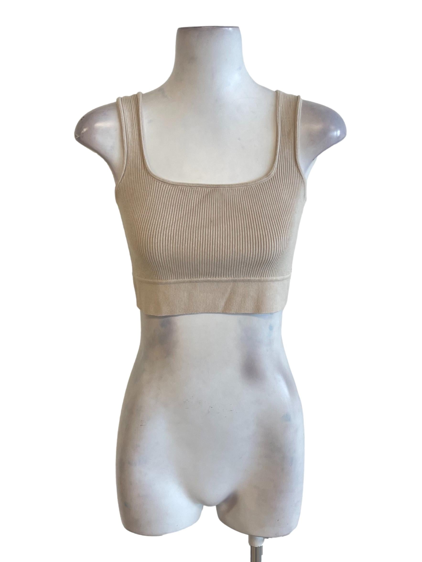 Dark Latte Pencil Fitted Sleeveless Crop Top