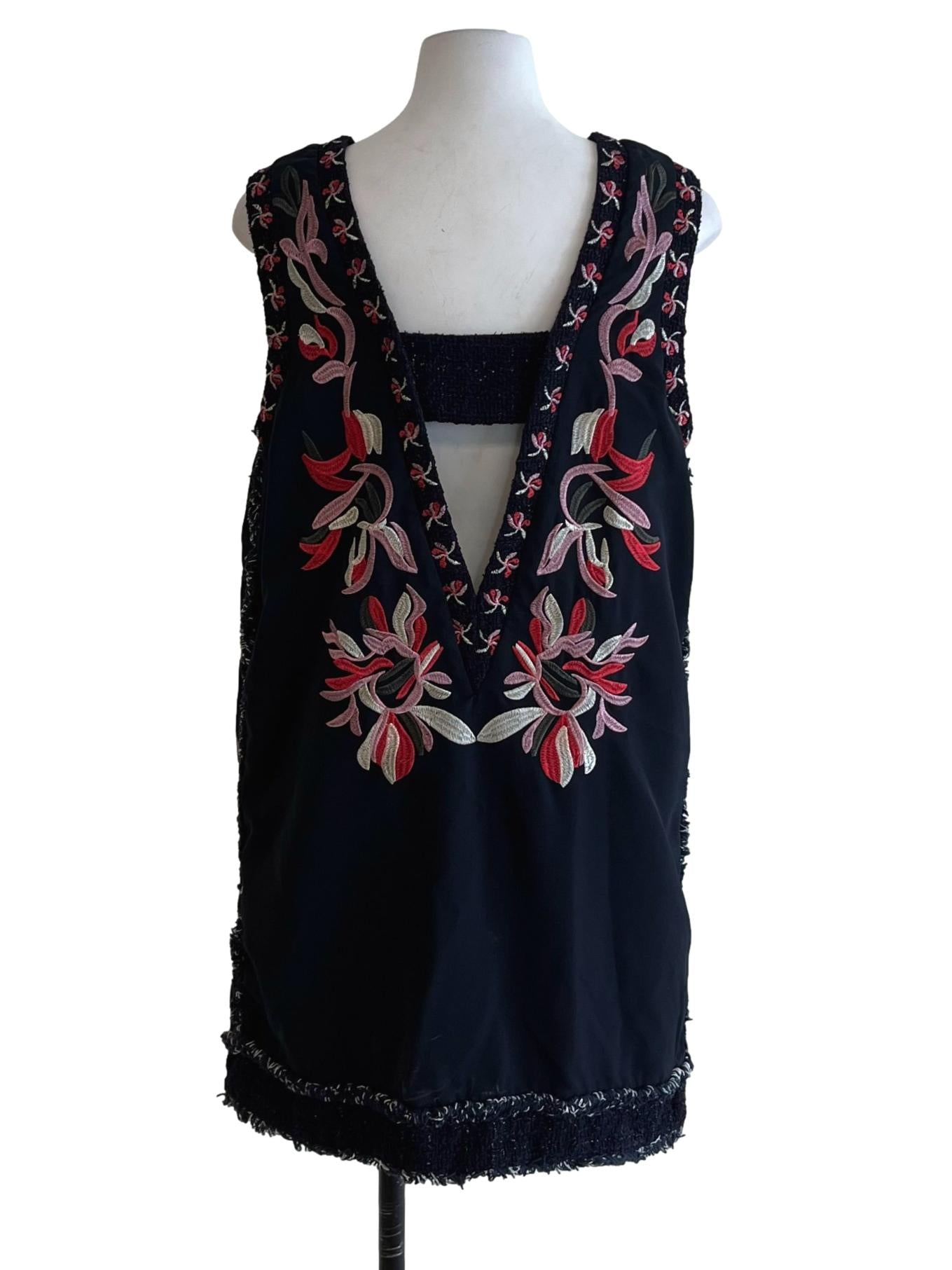 Navy Blue Floral Shift Dress