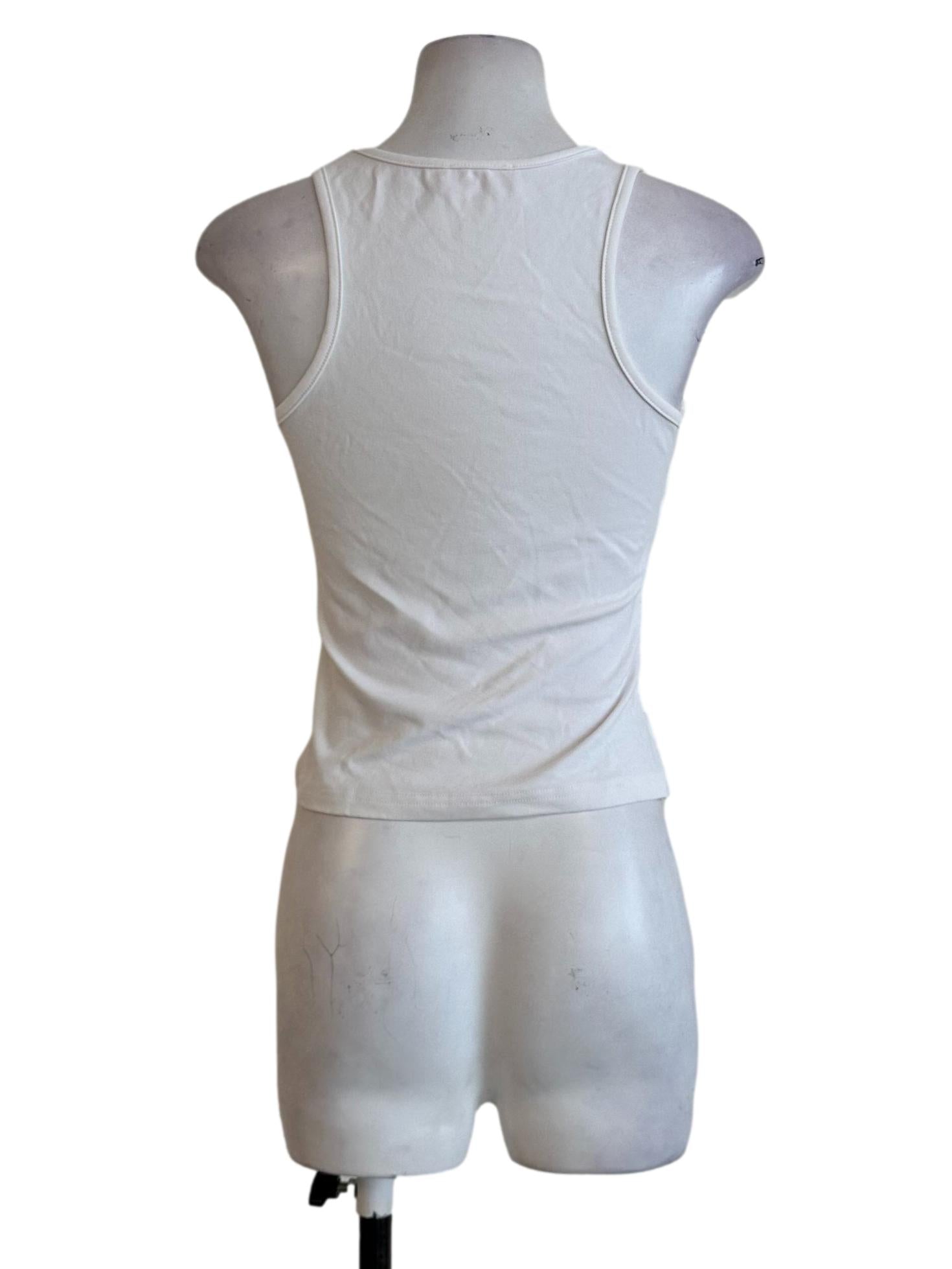 Porcelain White Padded Jewel Neck Sleeveless Top