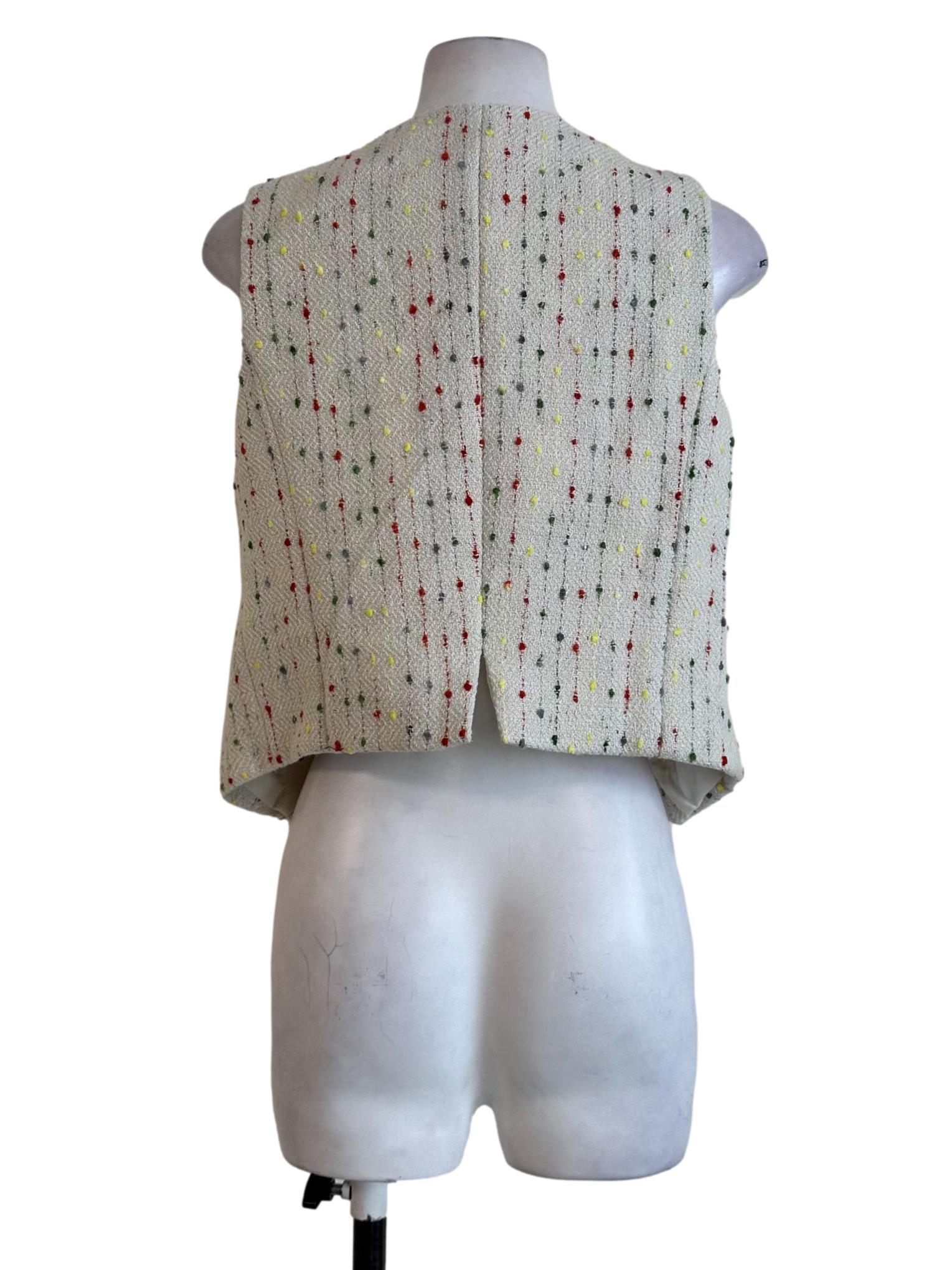 Buttermilk Beige Tweed Pattern Vest