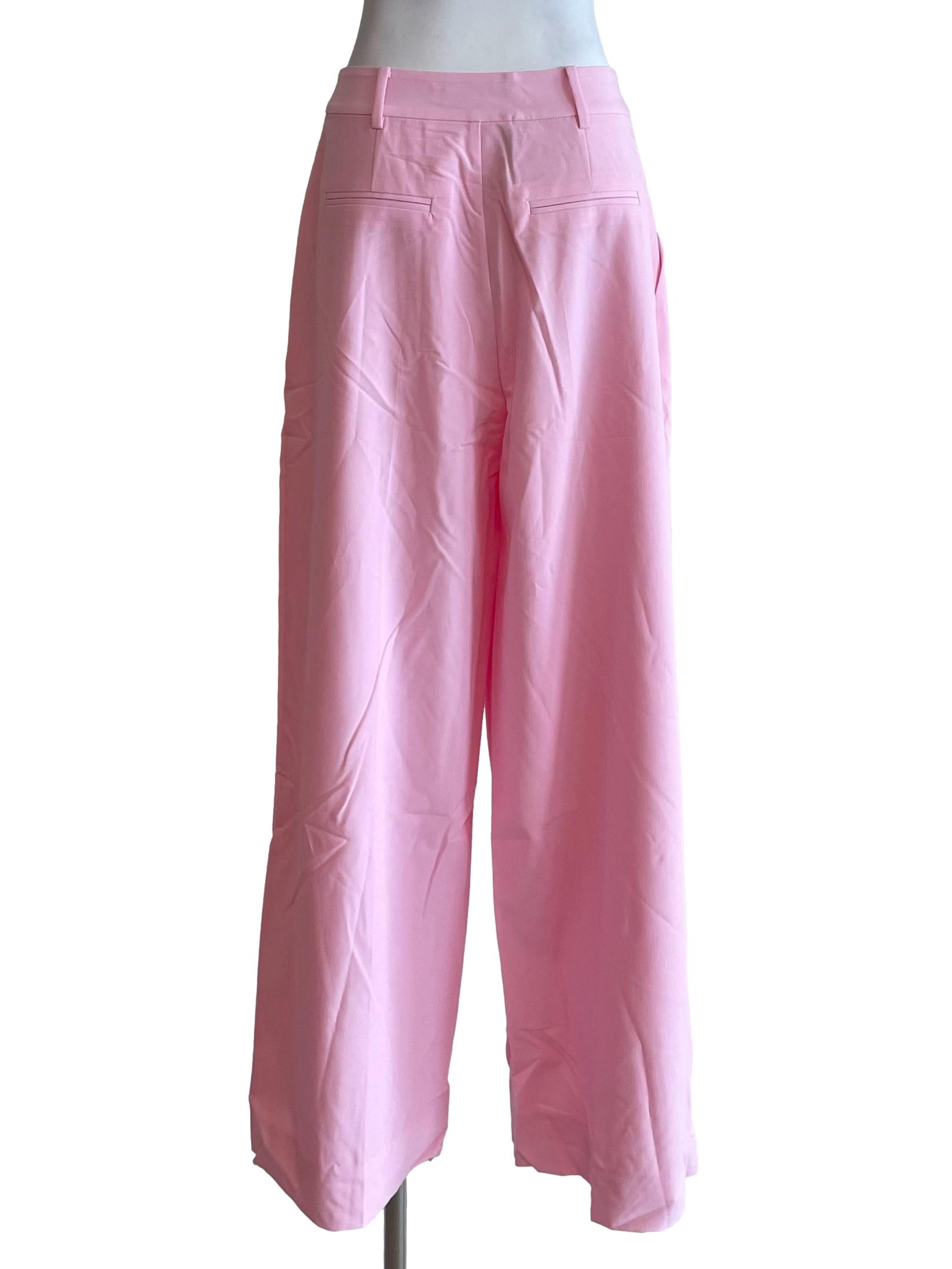 Baby Pink Pleated Formal Pants