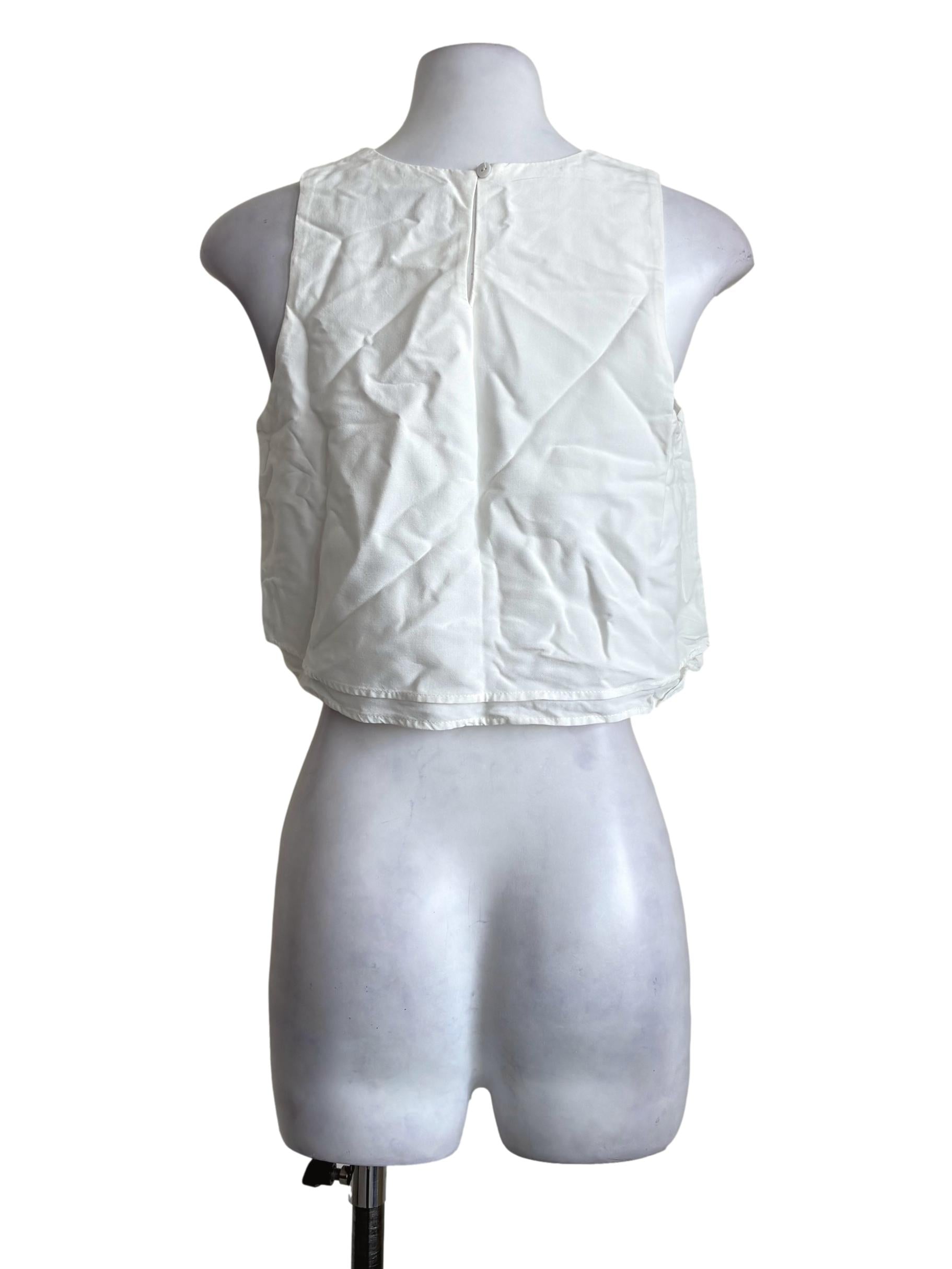 White Layered Crop Top TEM