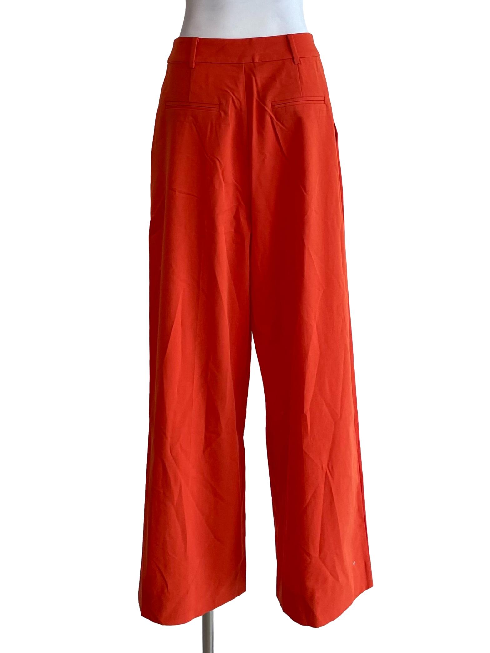 Burn Orange Pleated Formal Pants