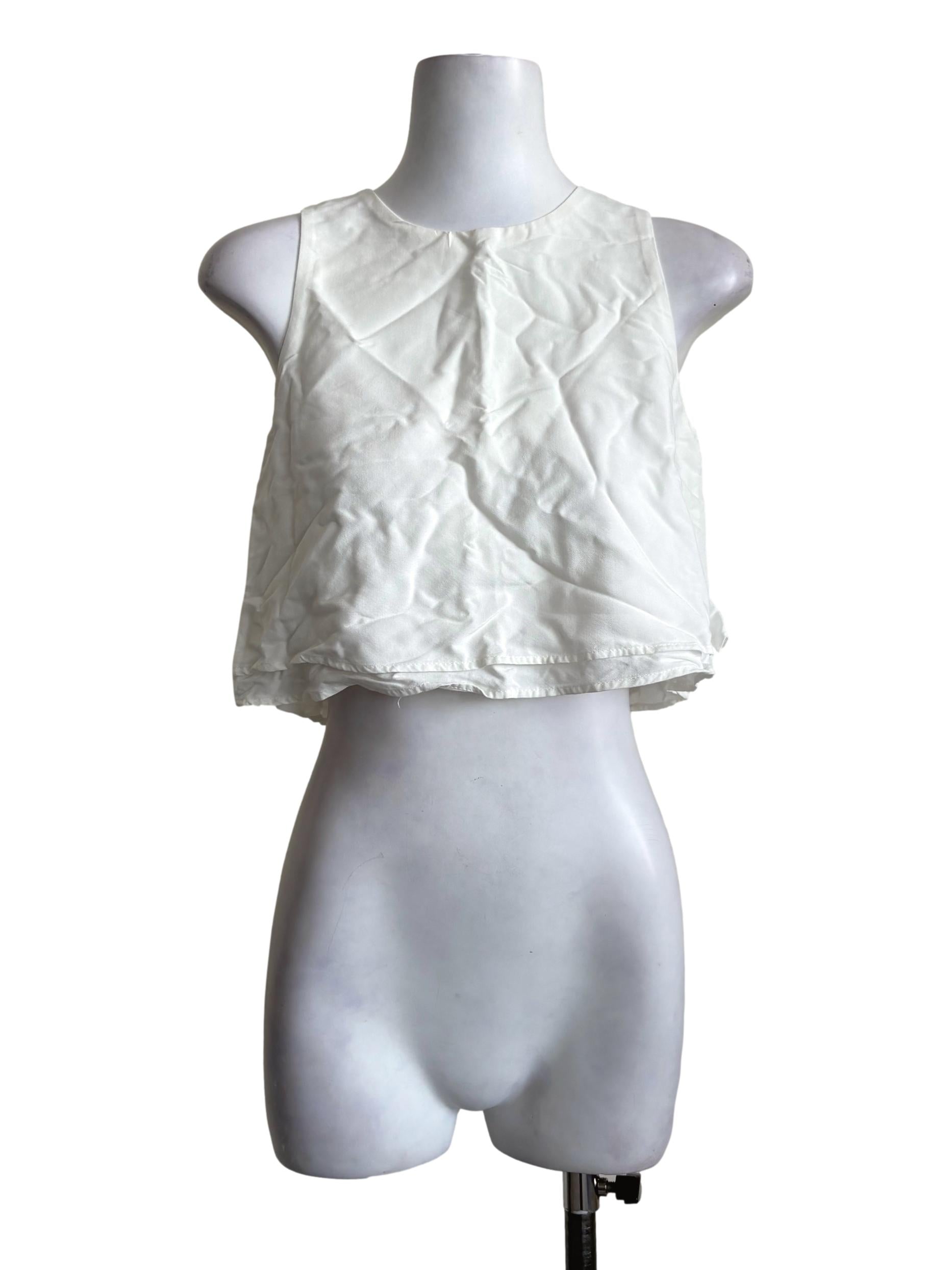 White Layered Crop Top TEM