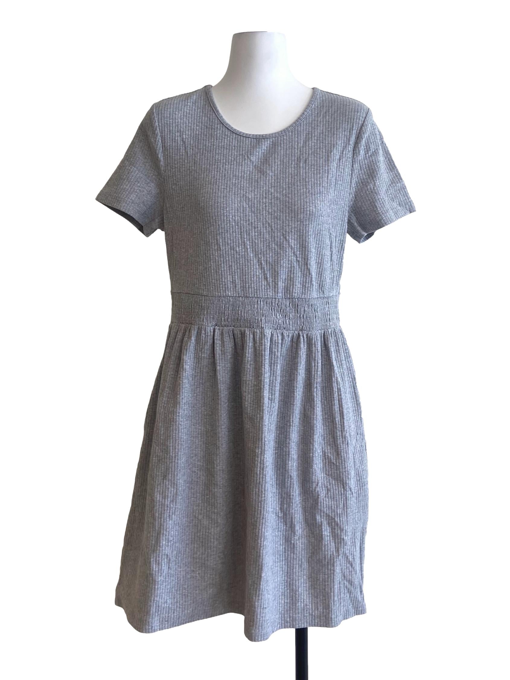 Coin Grey Pencil Stripe A-Line Dress