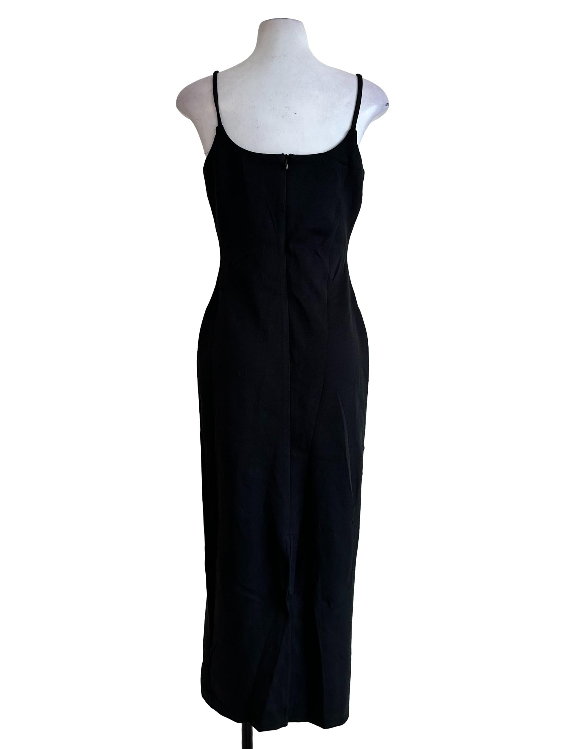 Black Padded Sleeveless Dress