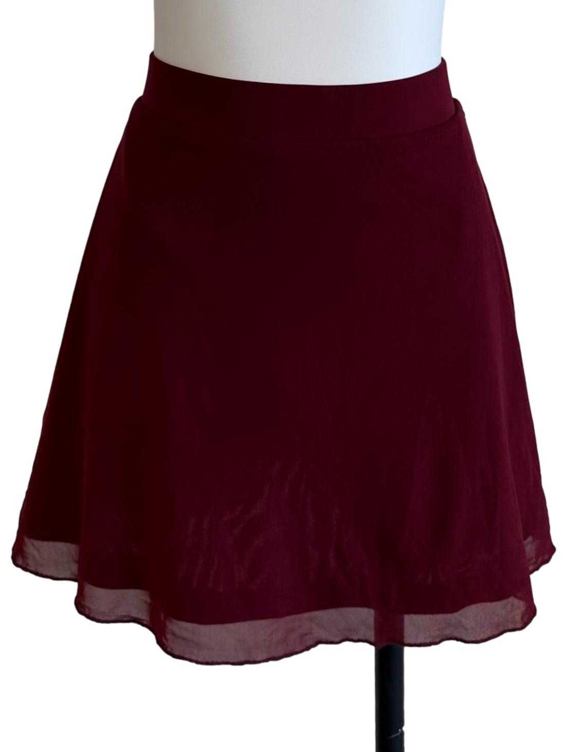 Maroon Red Mesh Net Skorts