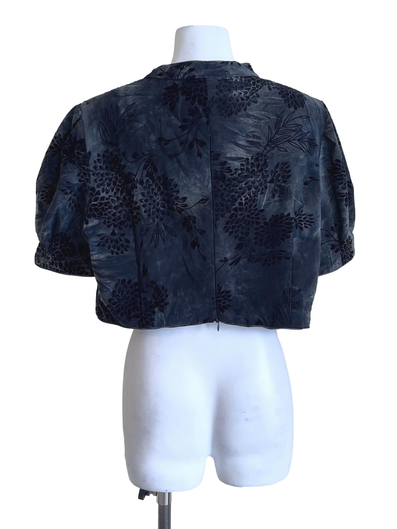 Peacock Blue Floral Print Blouse