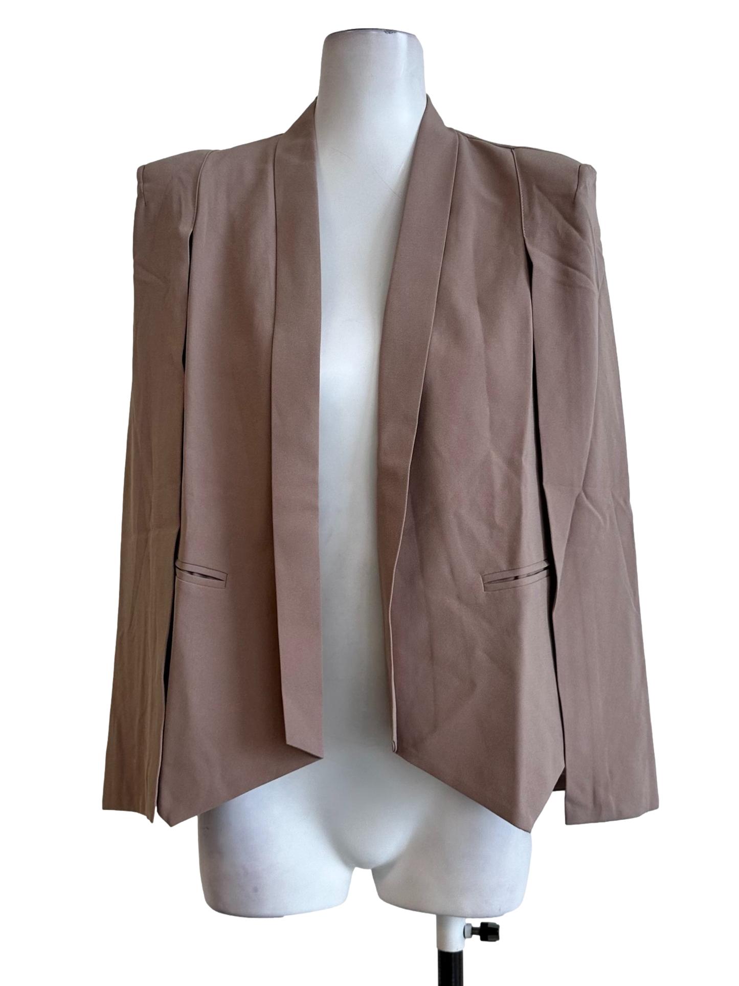 Hazelnut Beige Cape Sleeves Blazer