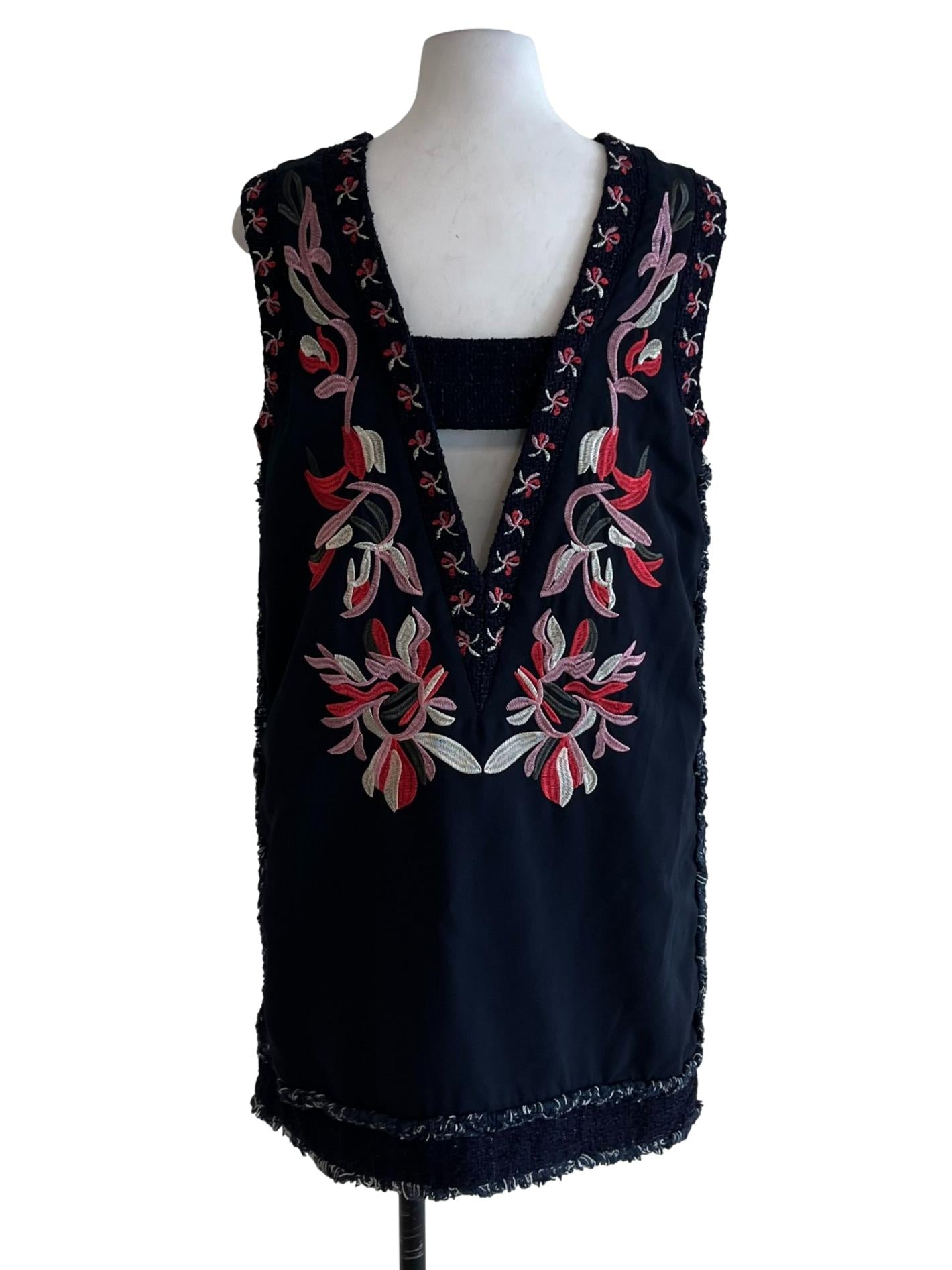 Navy Blue Floral Shift Dress
