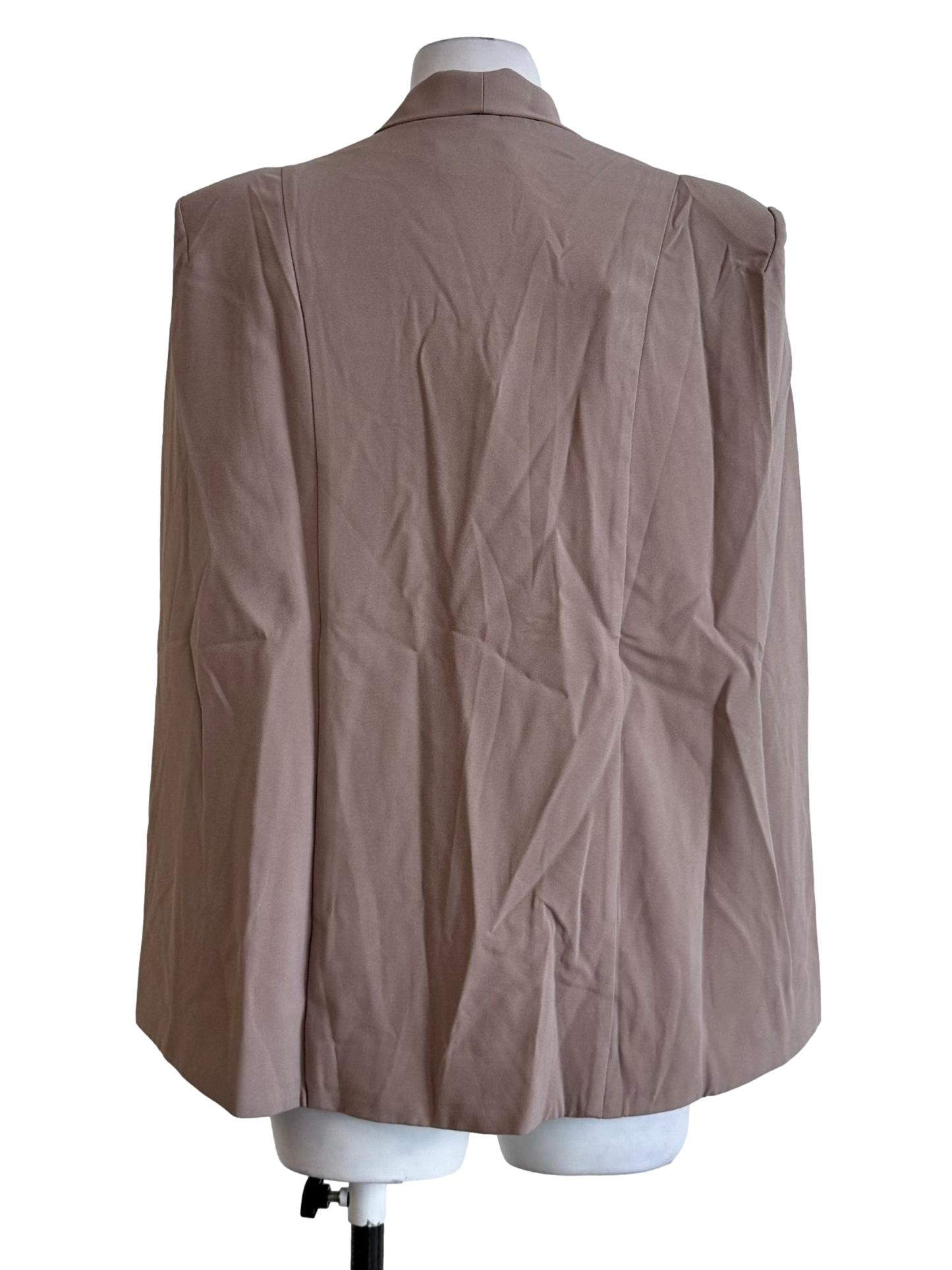Hazelnut Beige Cape Sleeves Blazer