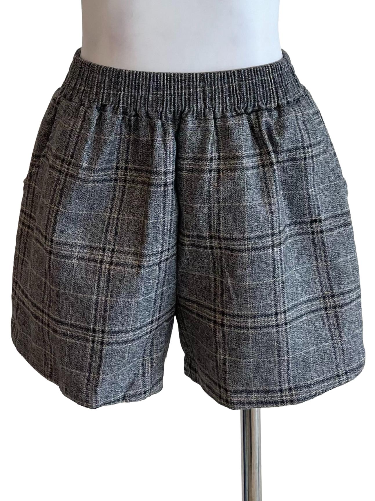 Warm Grey Tartan Shorts