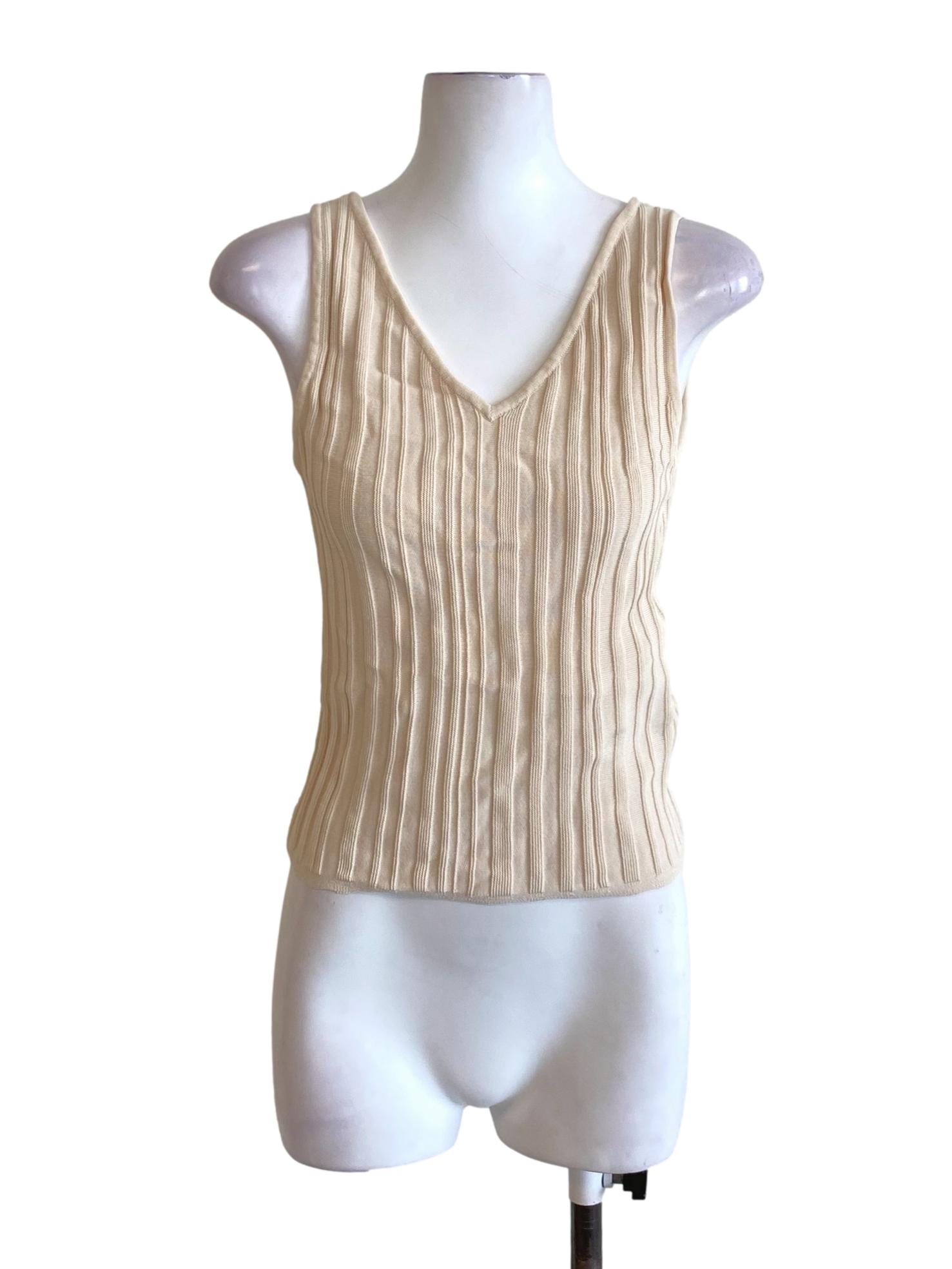 V-Neck Ribbed Knit Top OSN