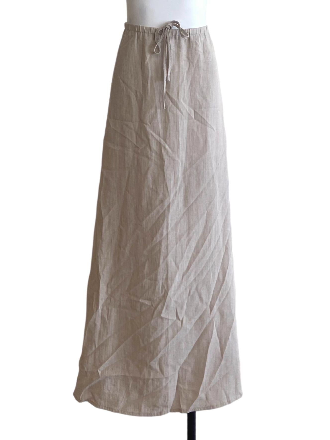 Parchment Beige Twill Circle Skirt