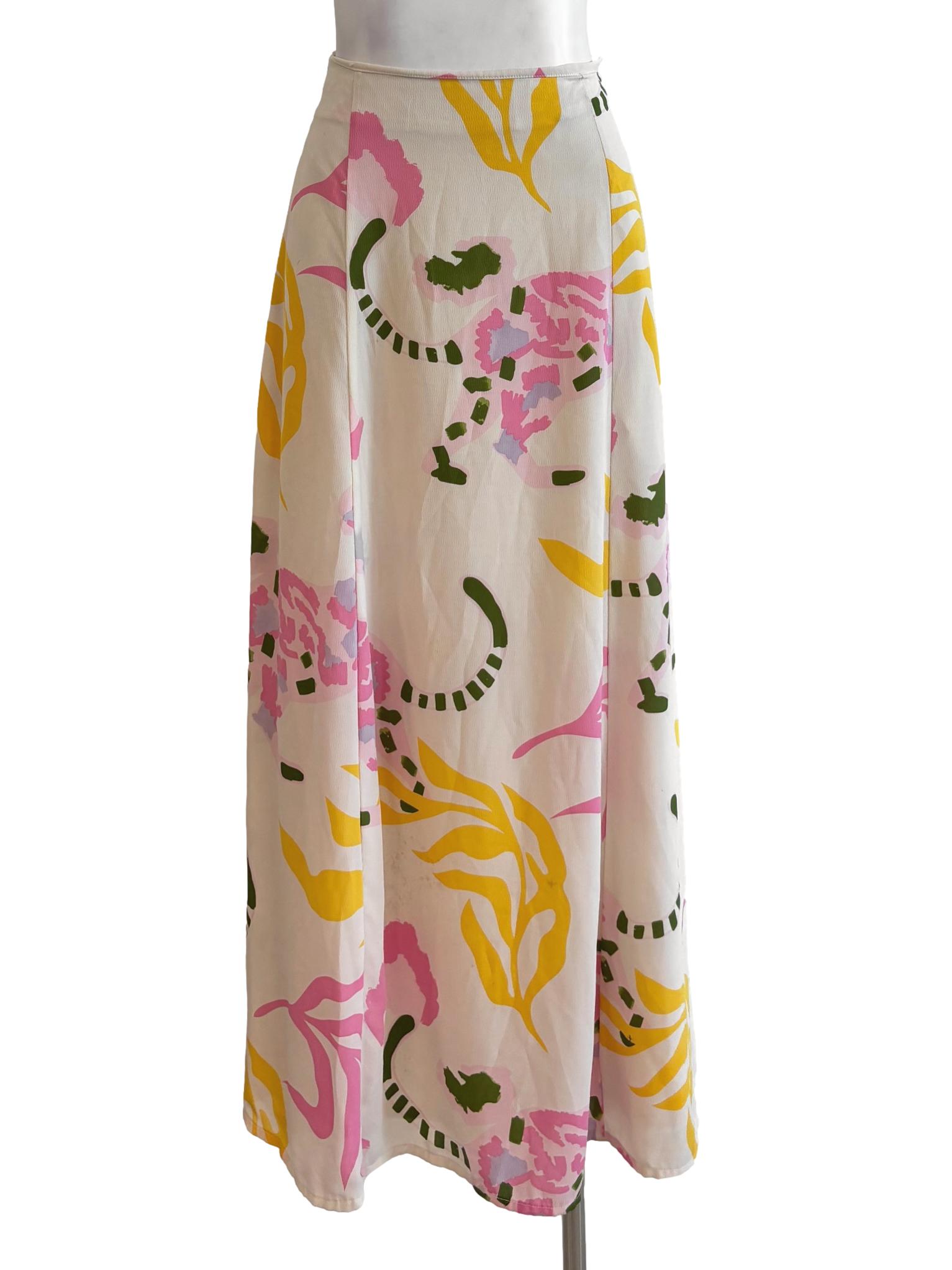 Cornsilk Printed Flare Skirt