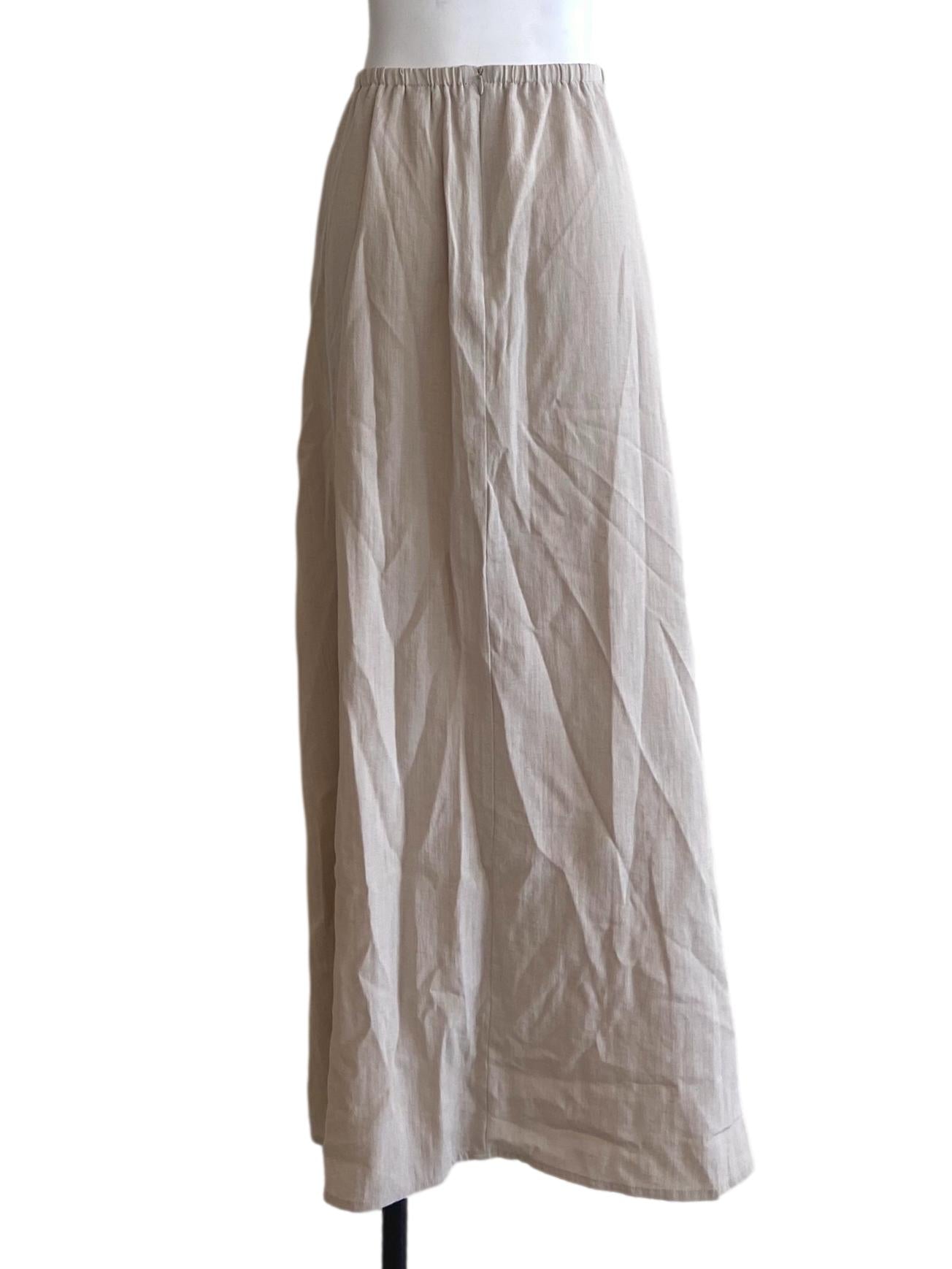 Parchment Beige Twill Circle Skirt