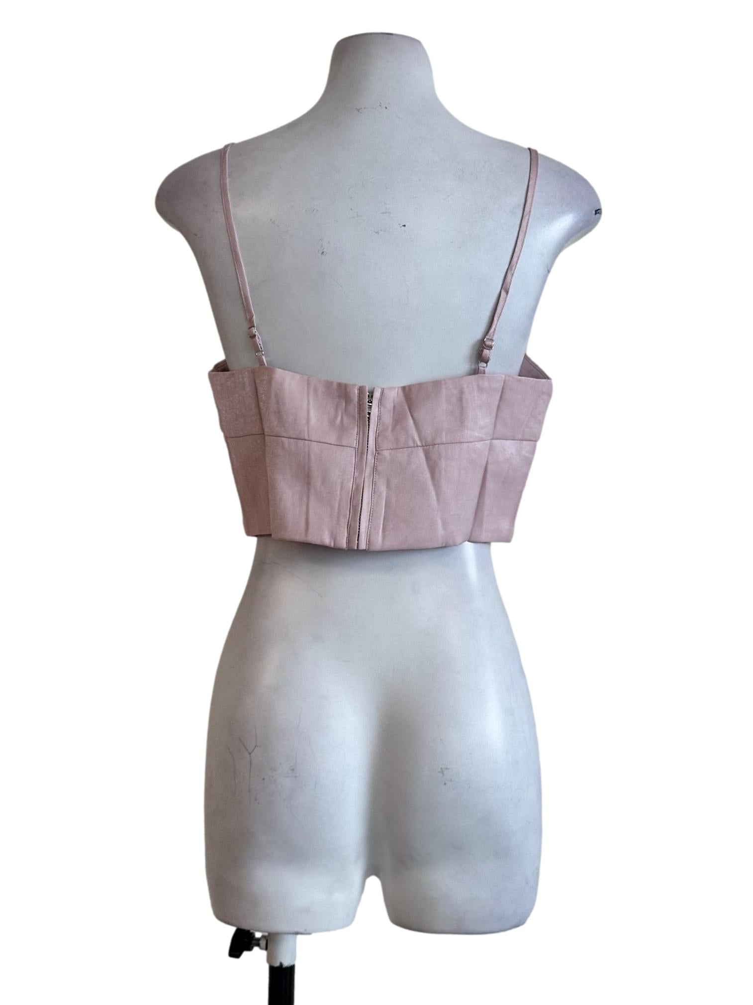 Flamingo Pink Shimmer Crop Top