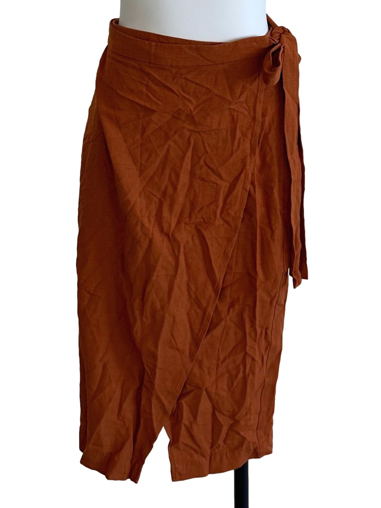 Brick Orange  Wrap Skirt