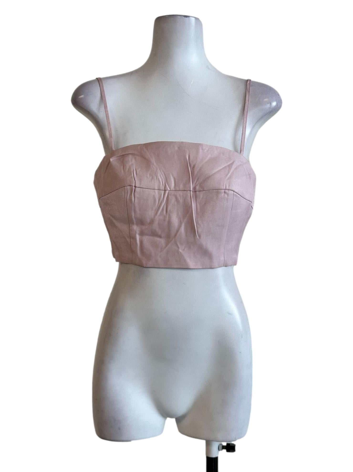 Flamingo Pink Shimmer Crop Top