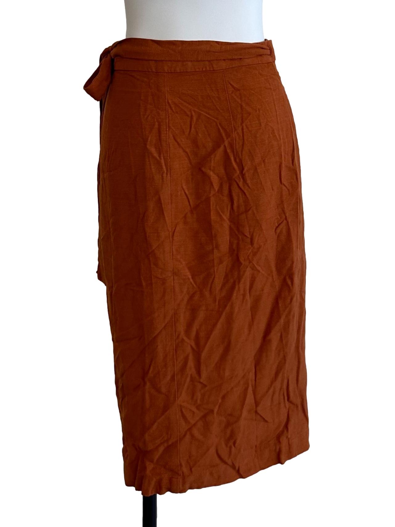 Brick Orange  Wrap Skirt