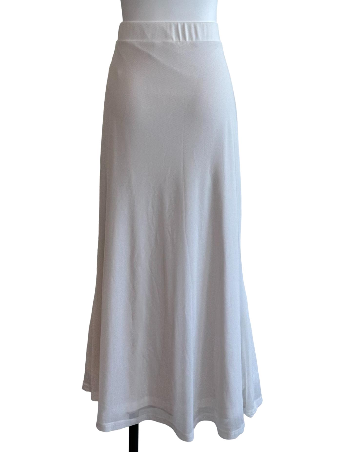 Dusty White Mesh Net Drape Skirt