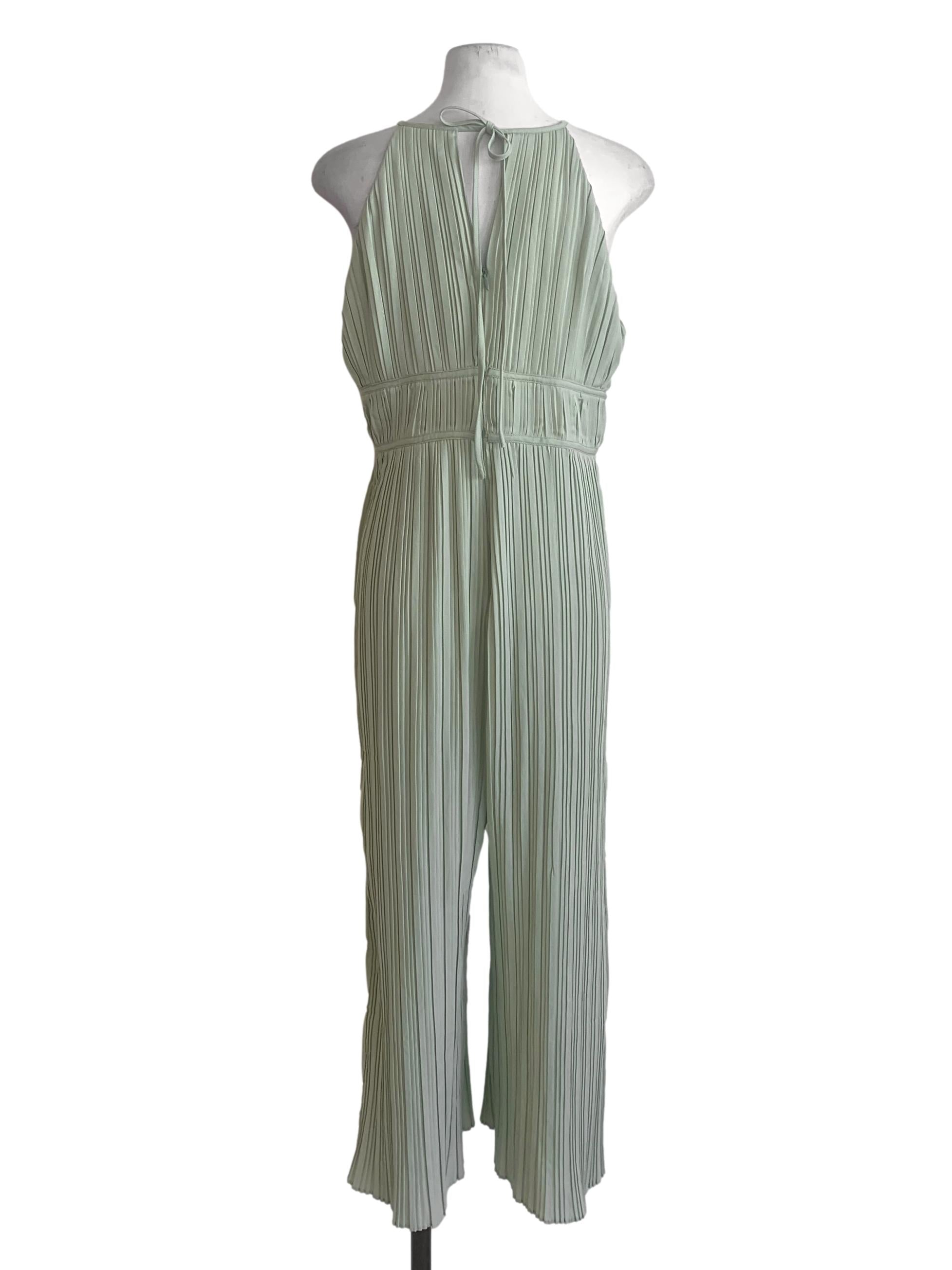 Sage Green Pleated Jumpsuit
