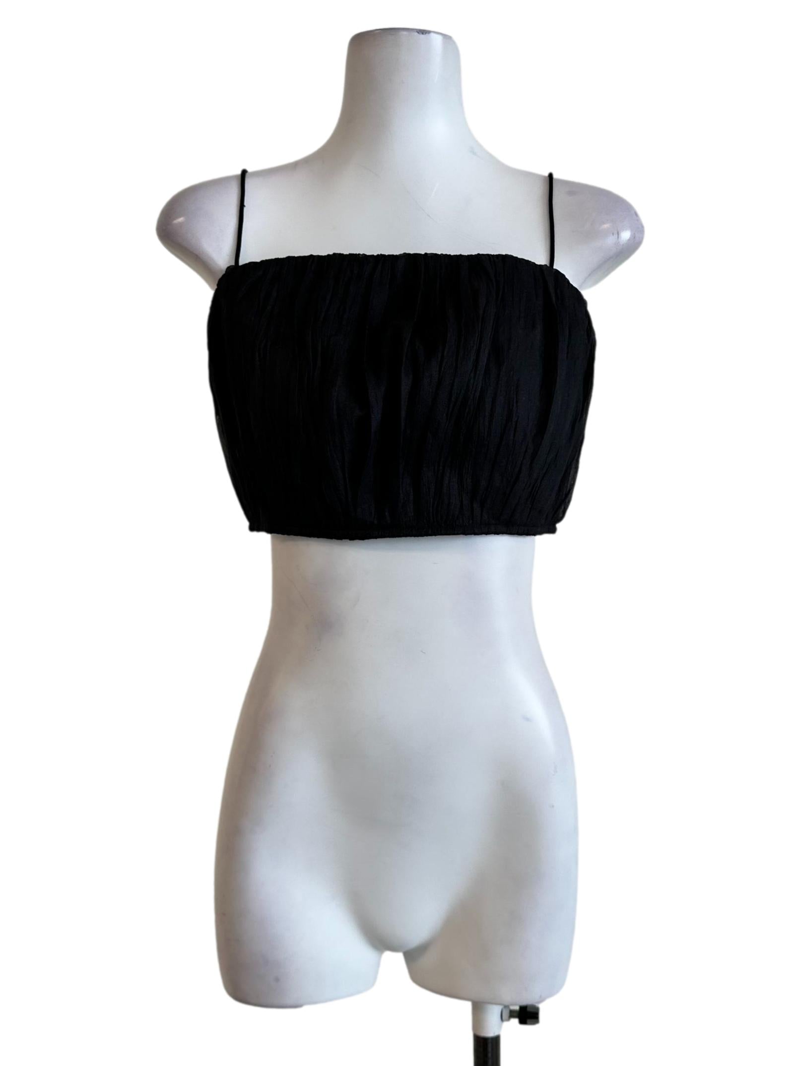 Black Textured Sleeveless Top