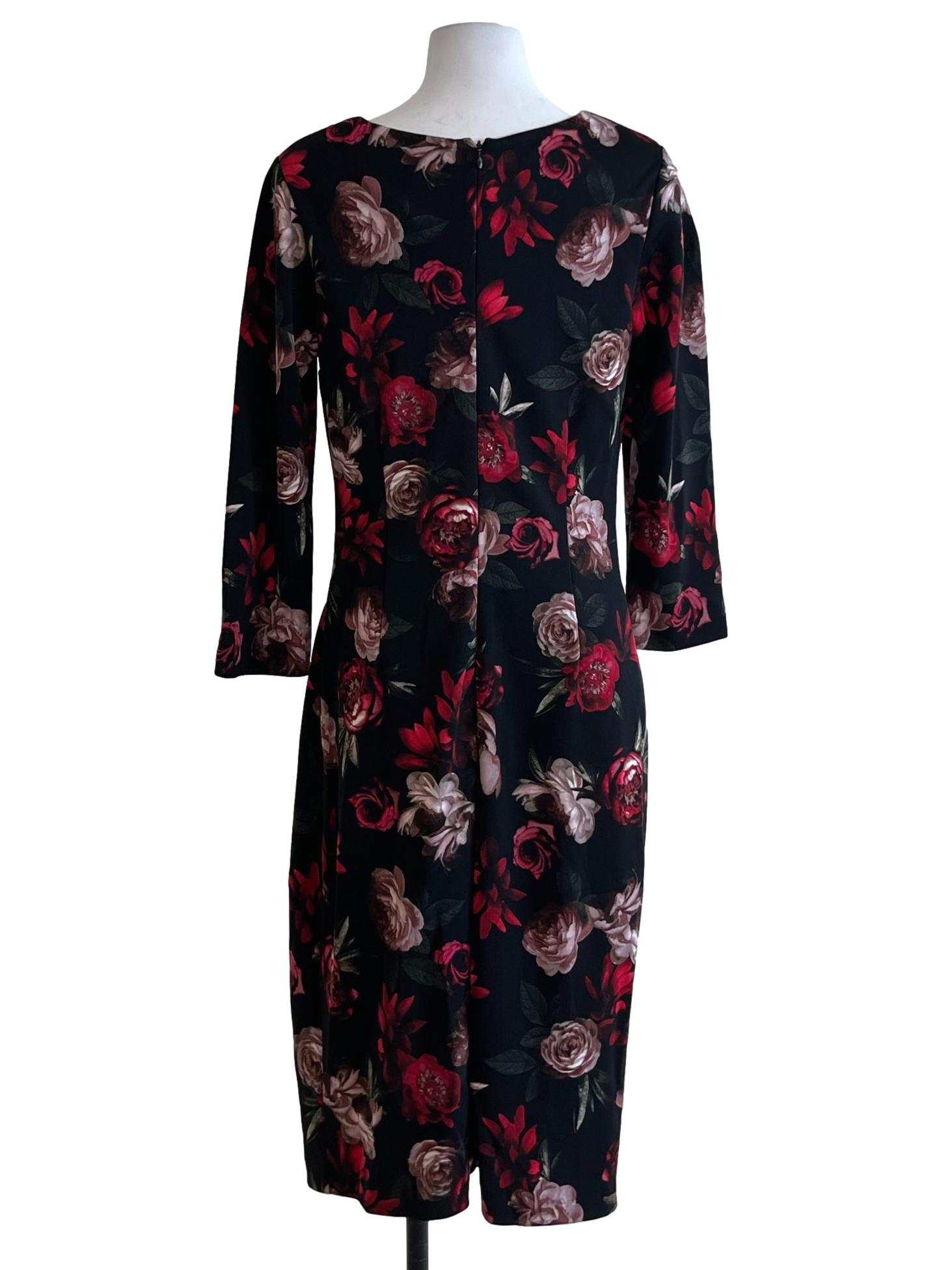 Black Floral Empire Dress