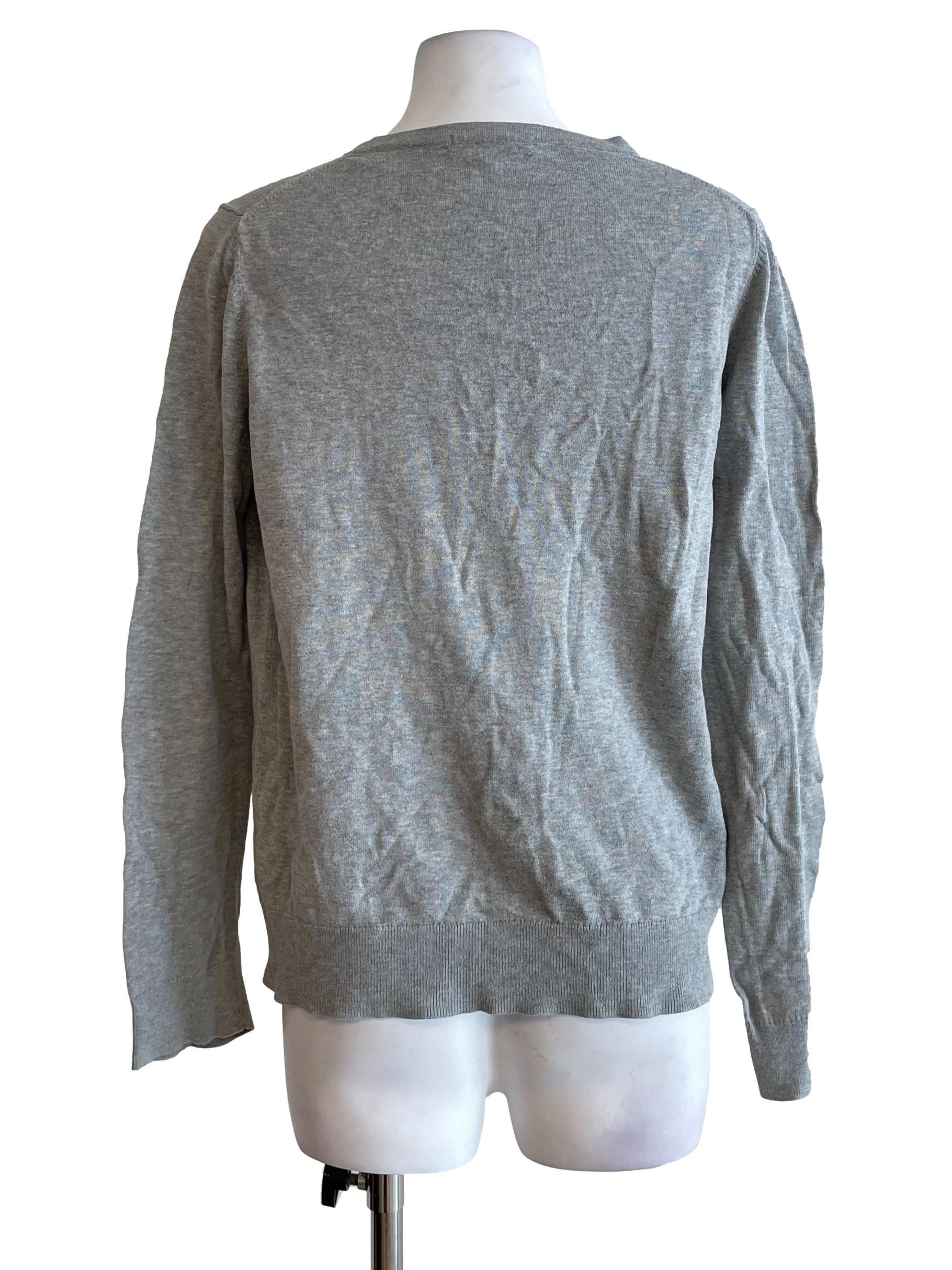 Light Grey V Neck Cardigan
