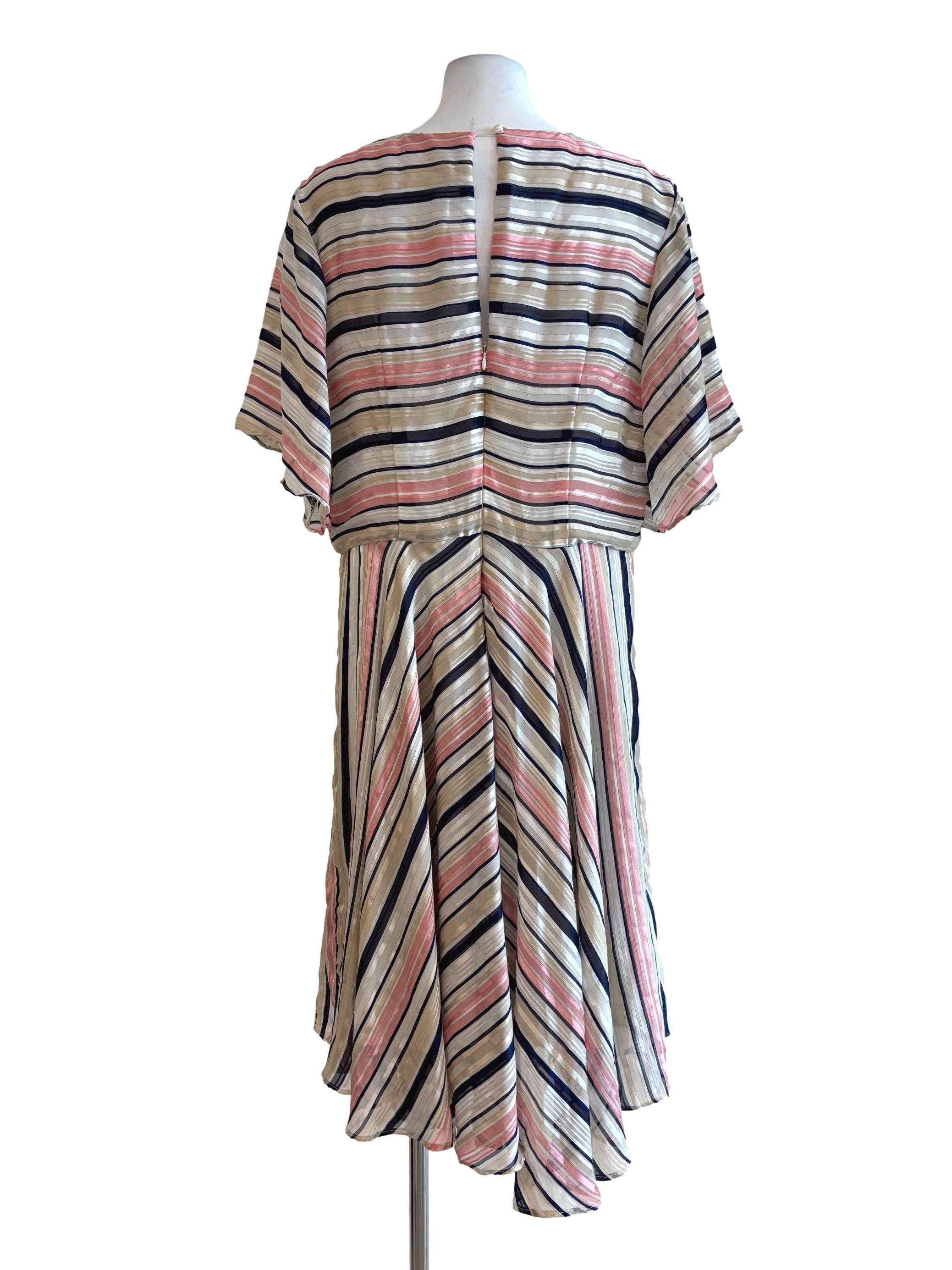 Multicolor Striped Flare Dress