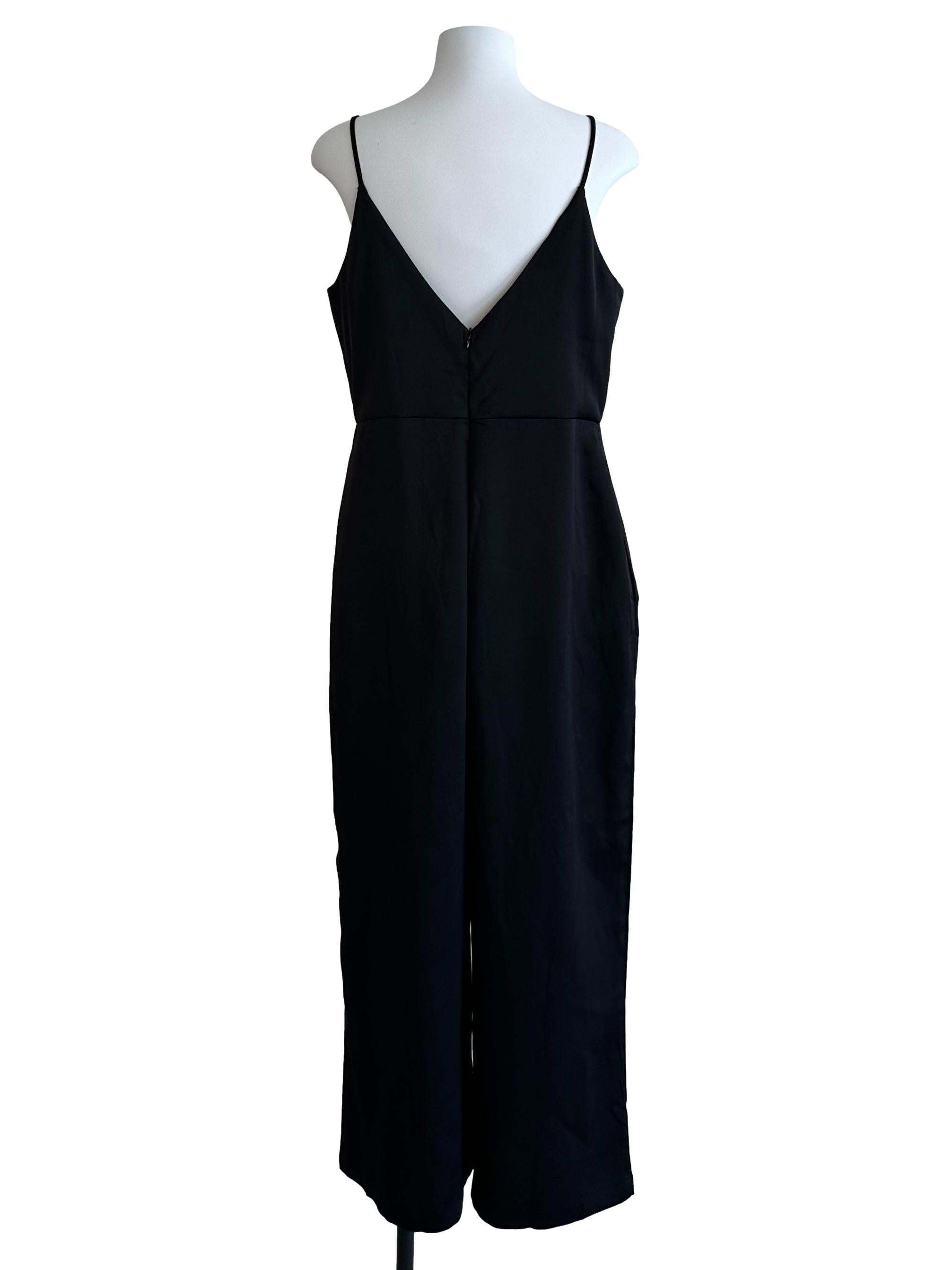 Raven Black V Neck Sleveless Jumpsuit