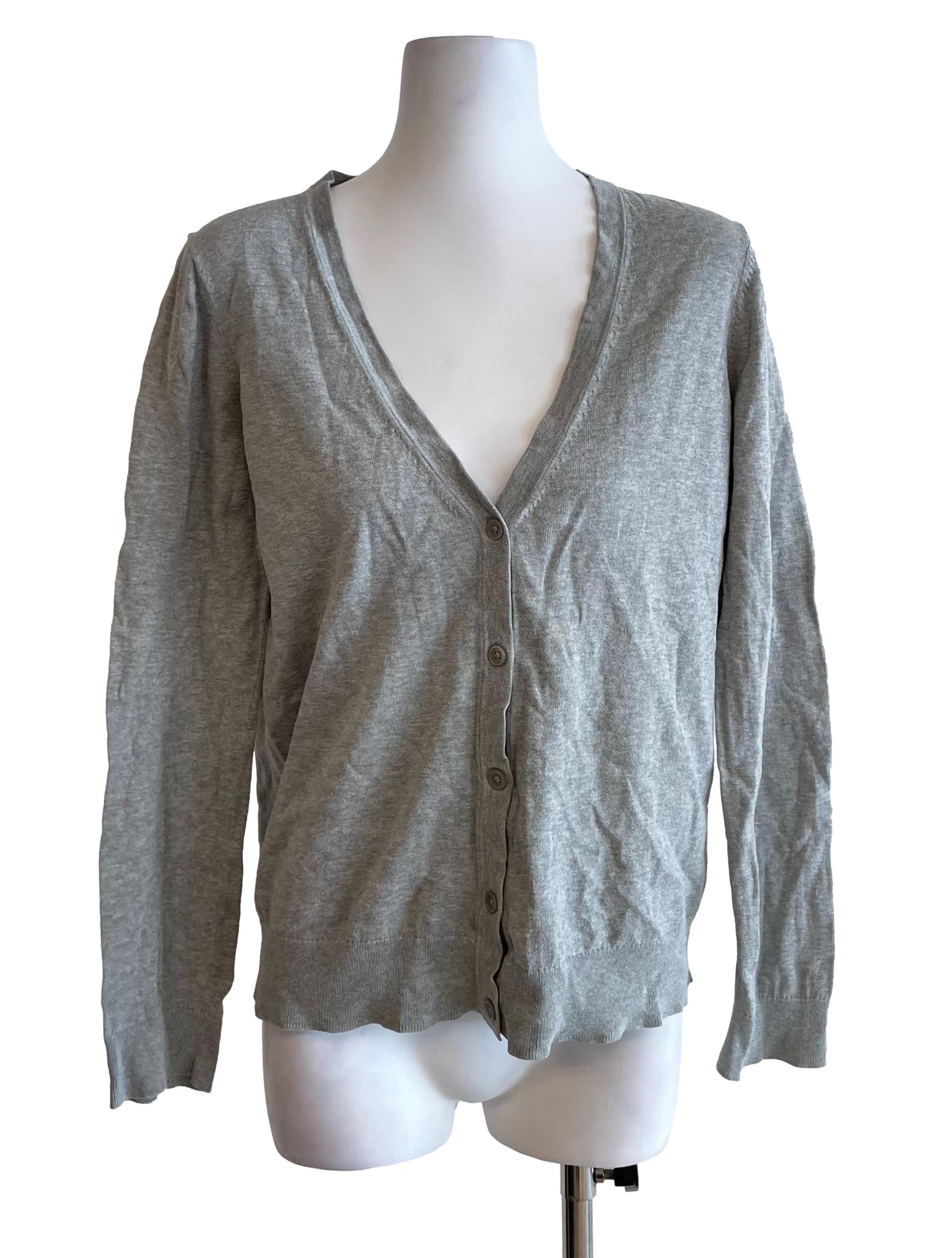 Light Grey V Neck Cardigan