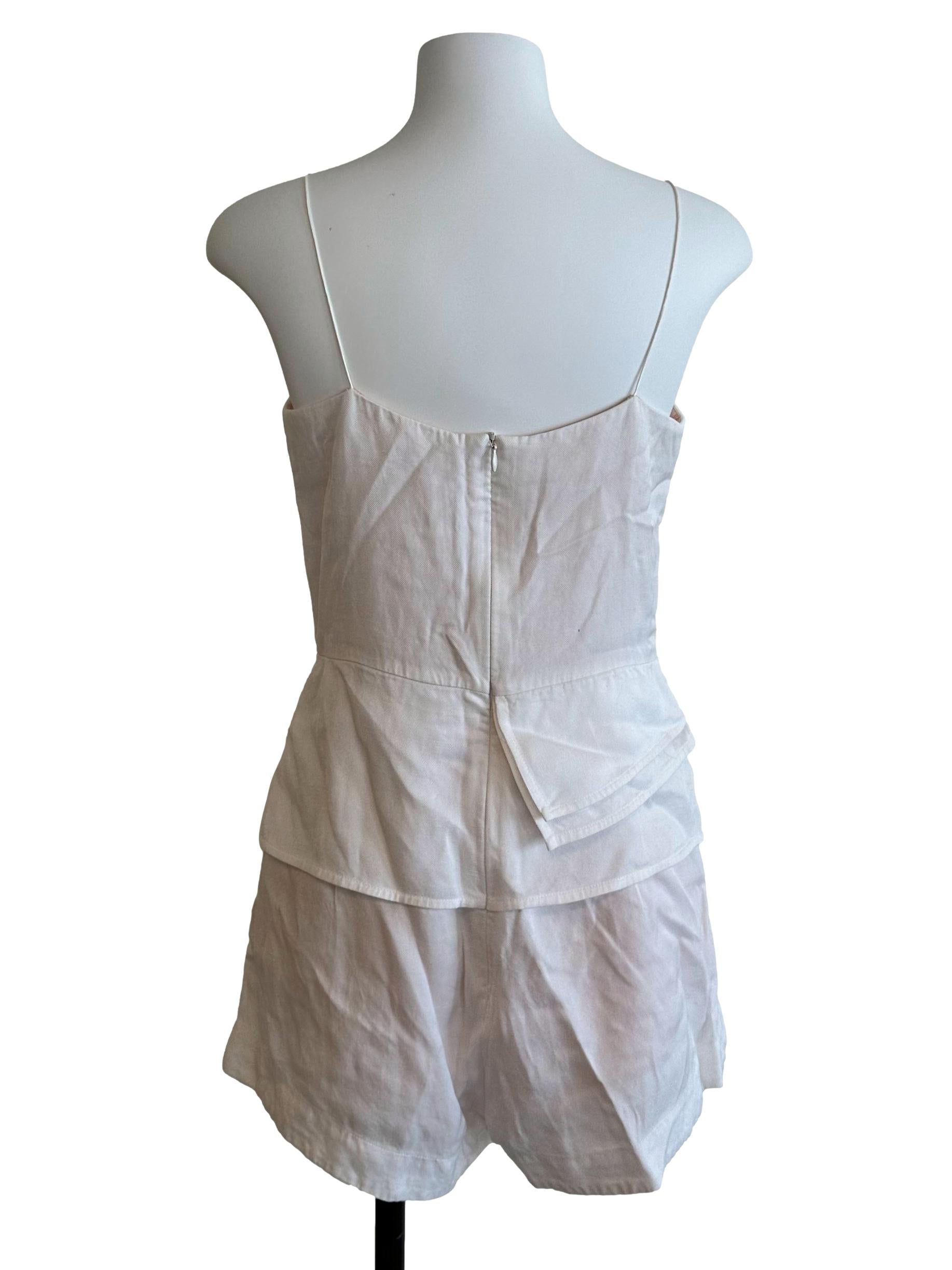 Salt White Square Neck Spaghetti Strap Rompers