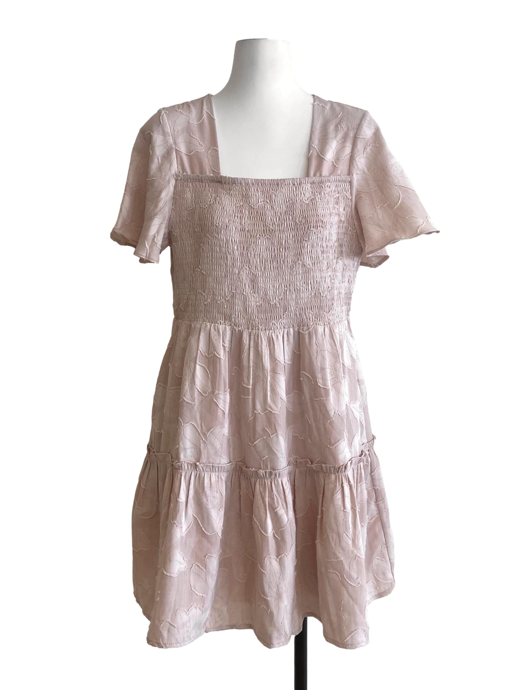 Lemonade Pink & Floral Pegged Dress