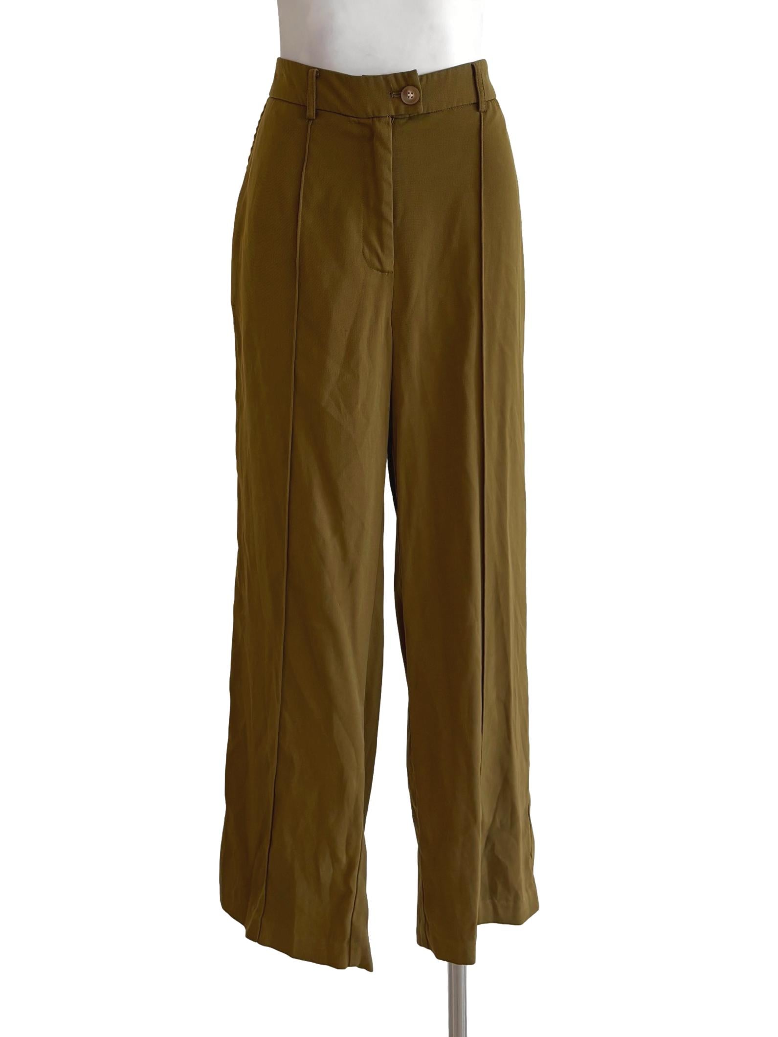 Dijon Brown Lined Straight Slacks
