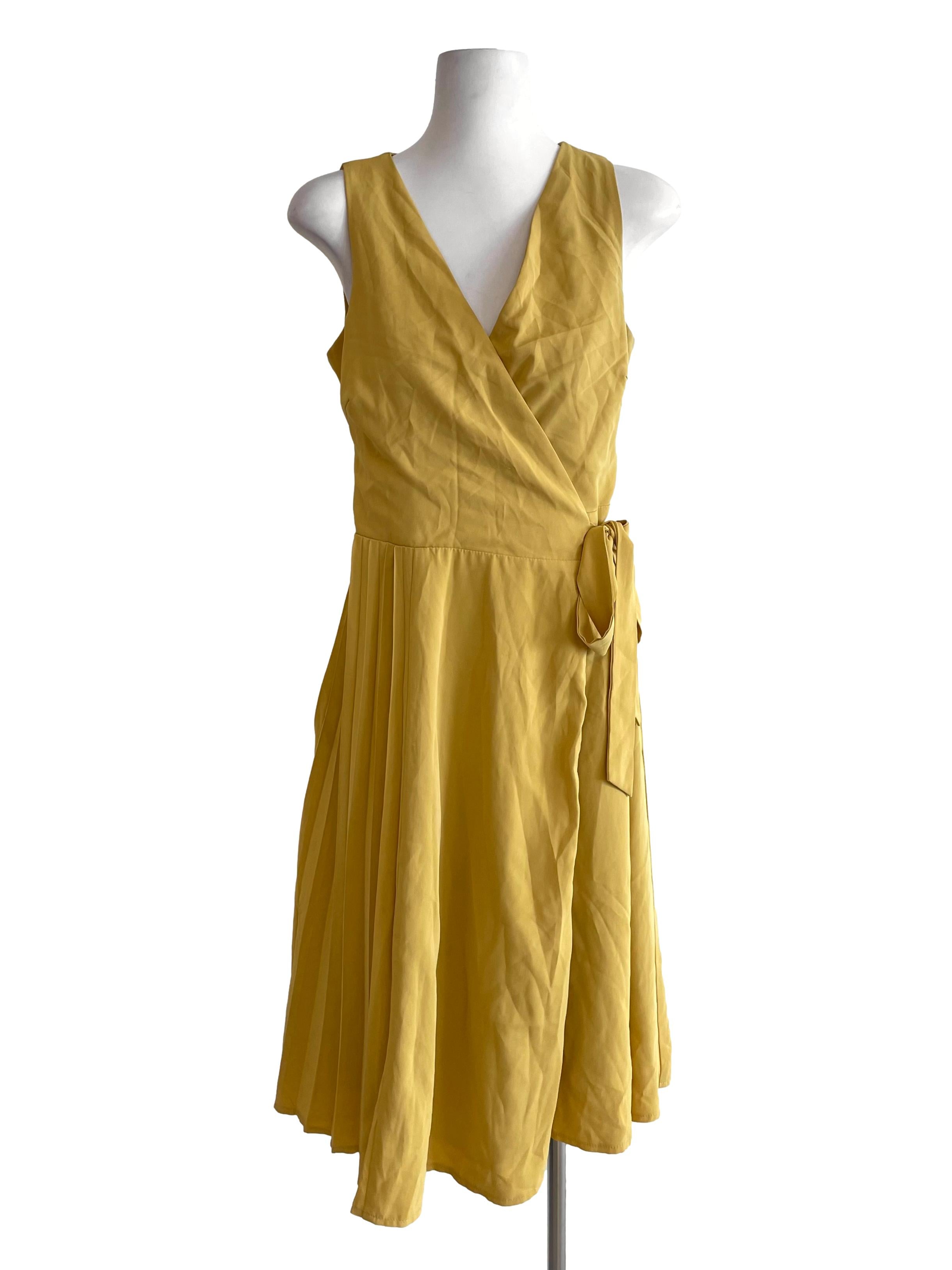 Dandelion Pleated Wrap Dress