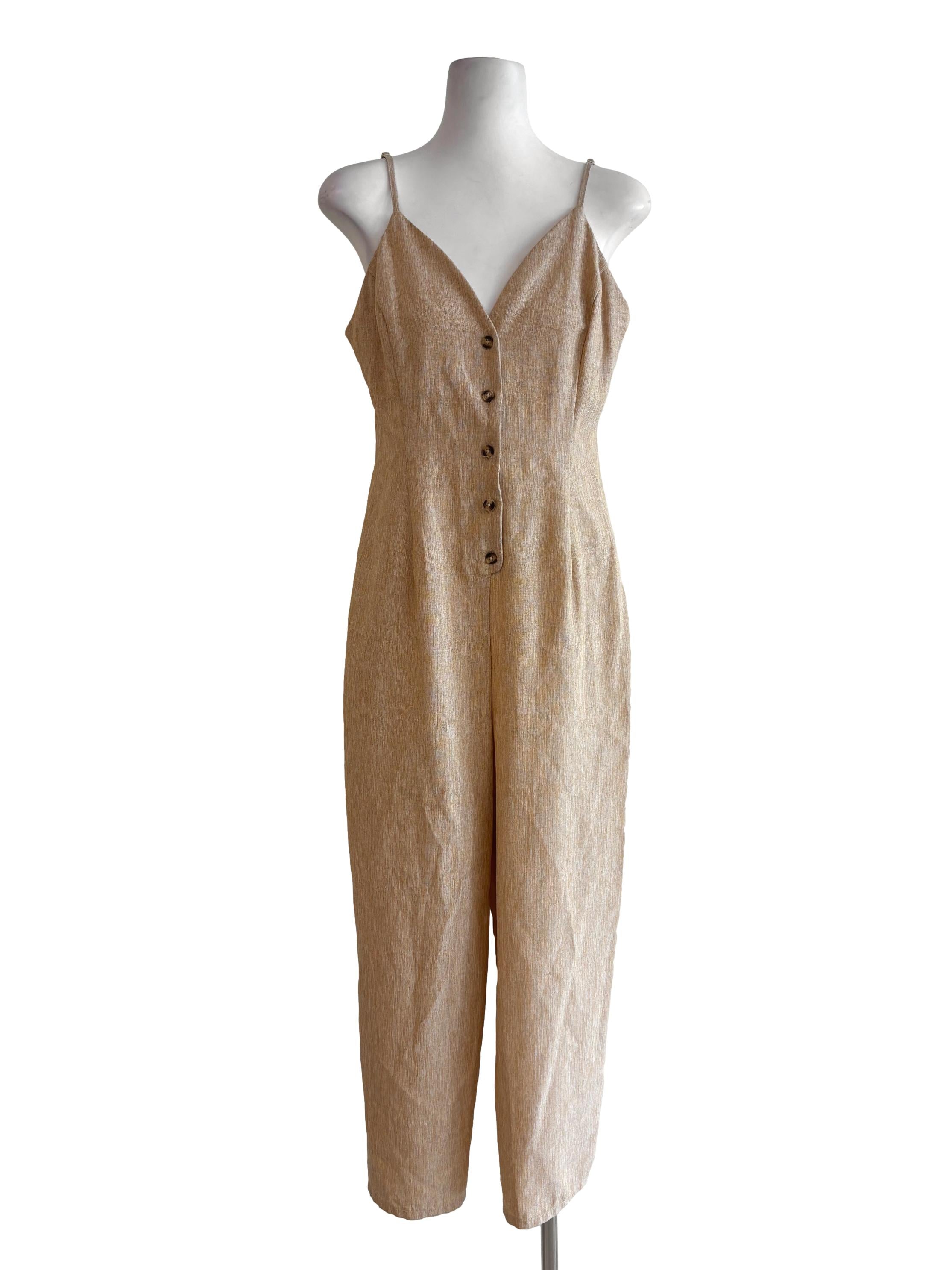 Vanilla Spaghetti Strap Jumpsuit