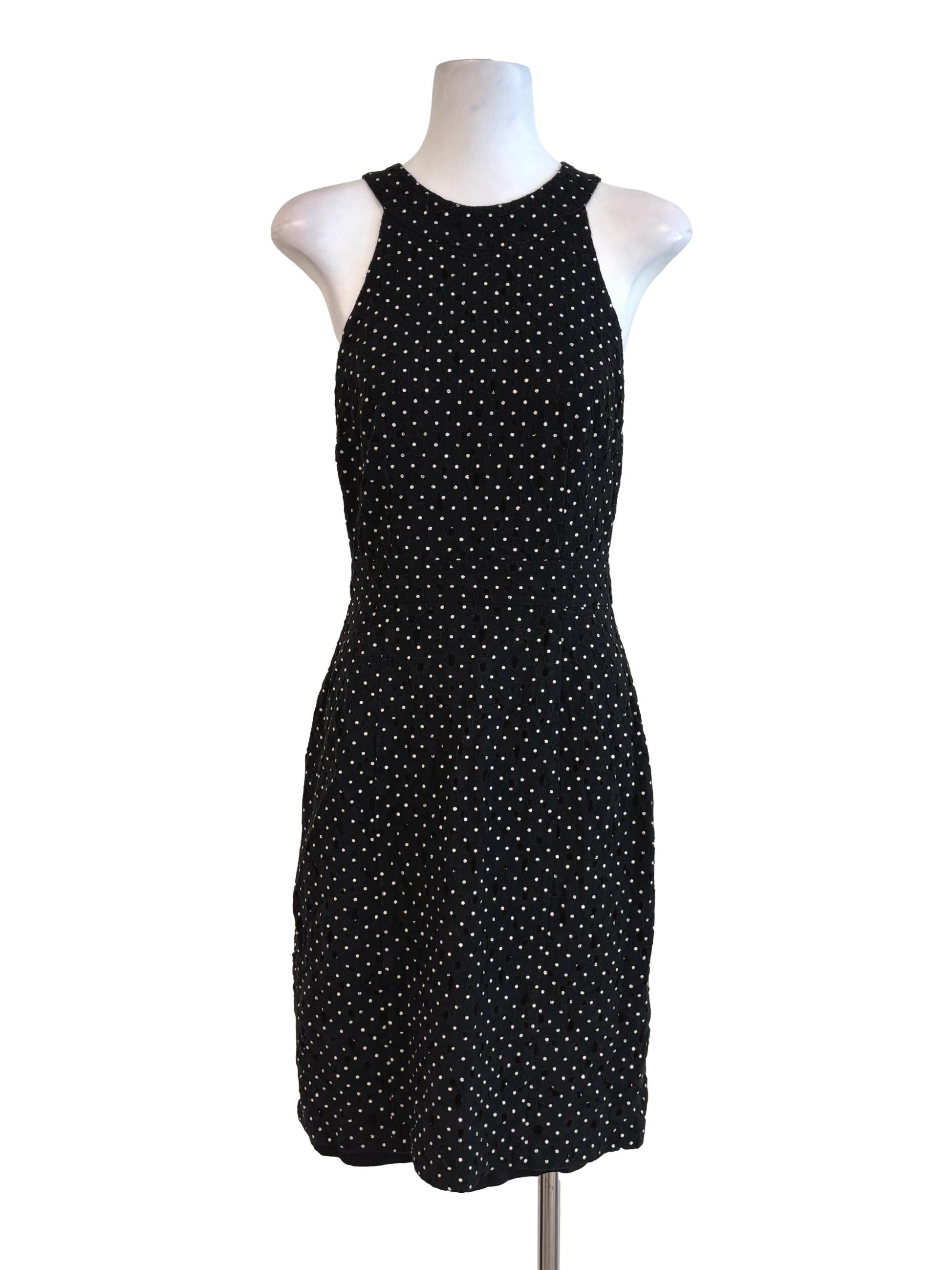 Black Polka Dot Cotton Eyelet Dress