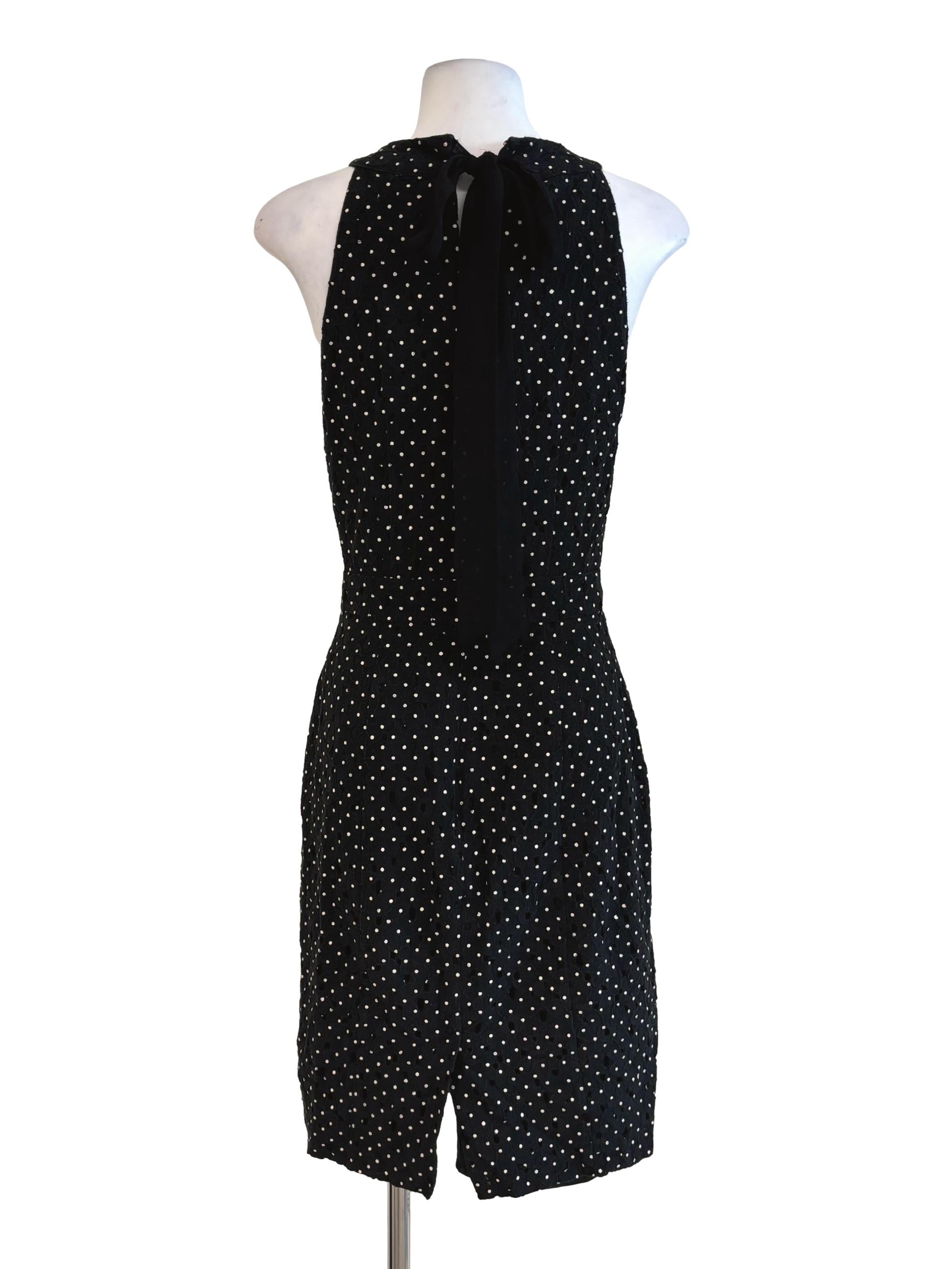 Black Polka Dot Cotton Eyelet Dress