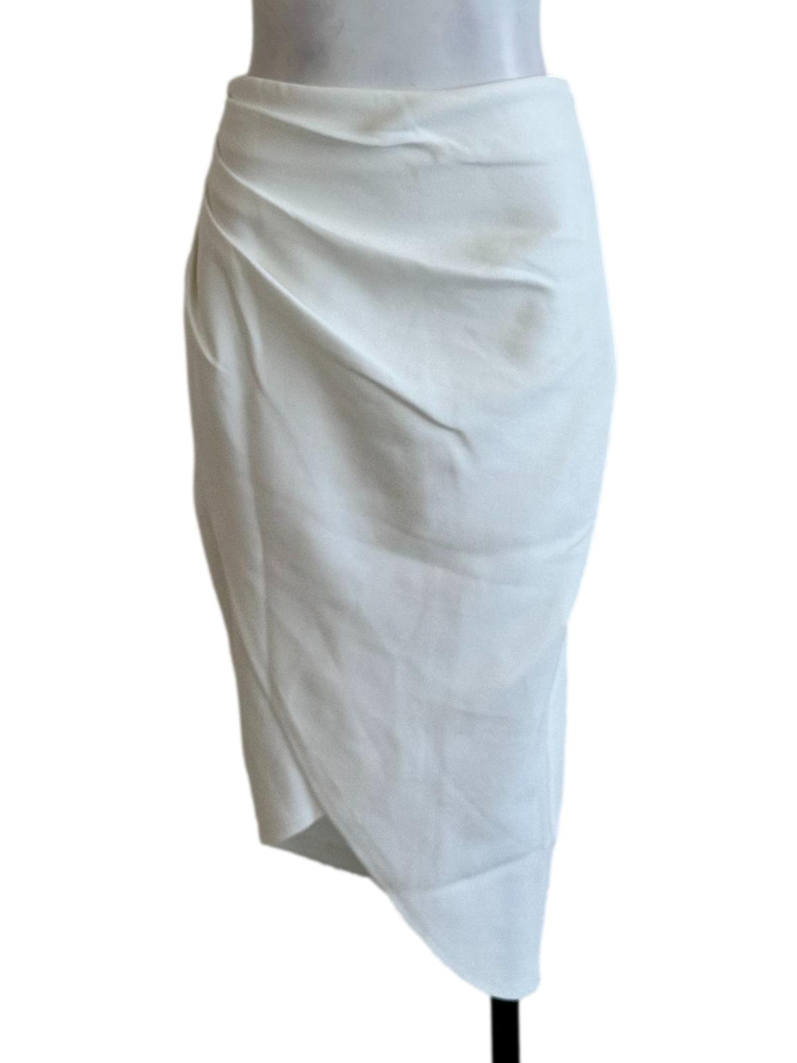 Diasy White Drapped Skirt