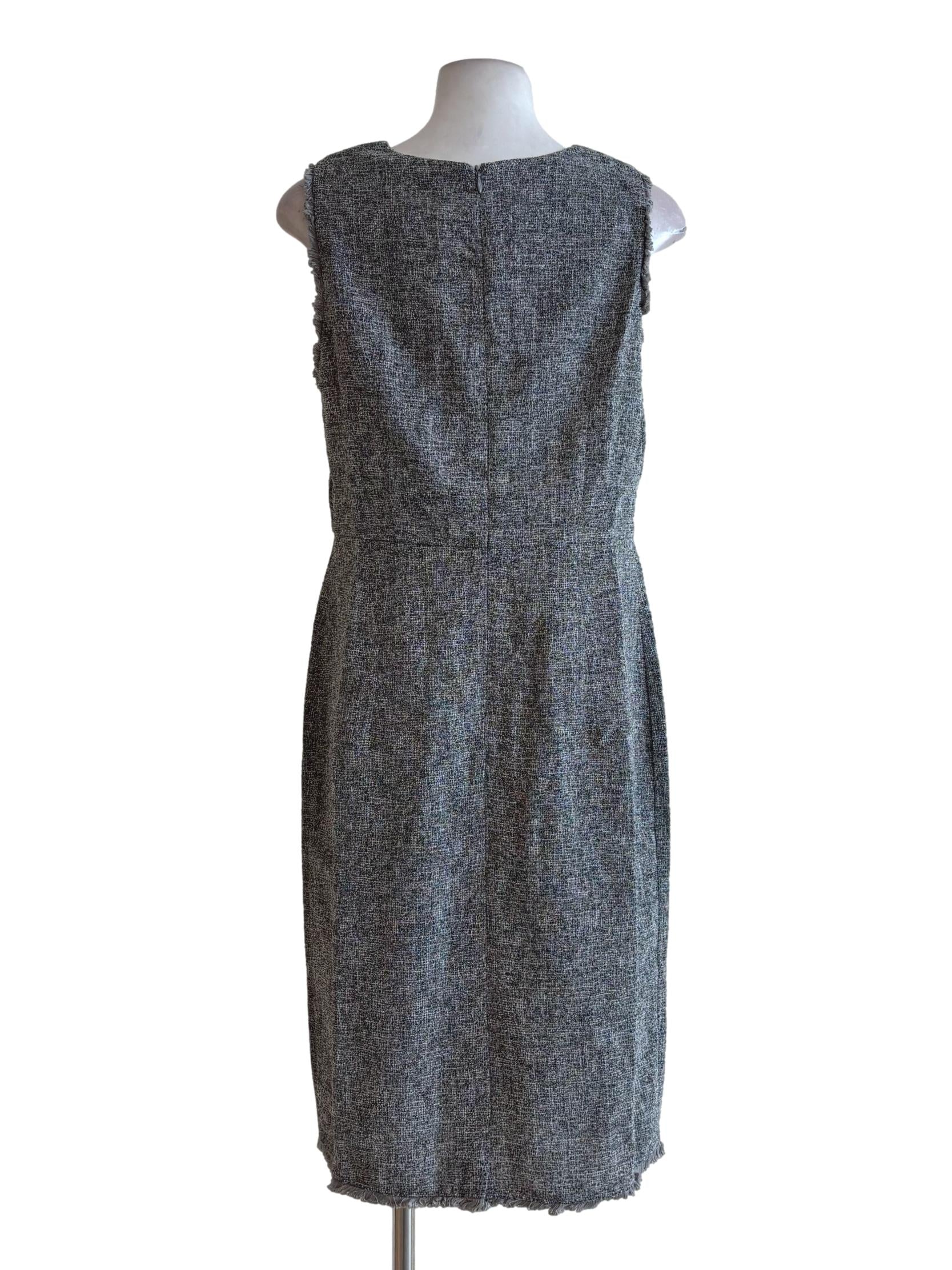 Grey Tweed Sleeveless Dress