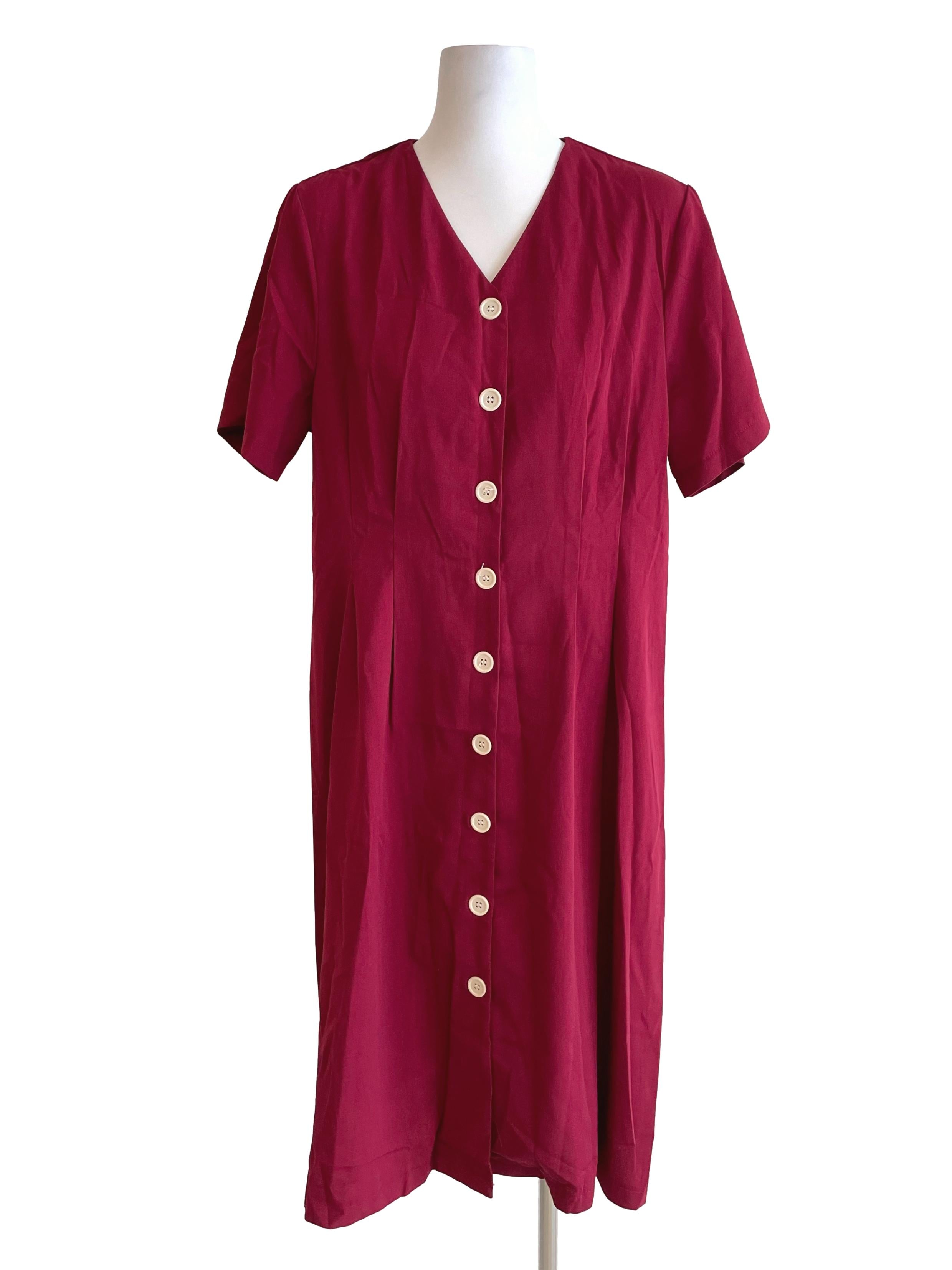 Ruby Button Up Pleated Dress