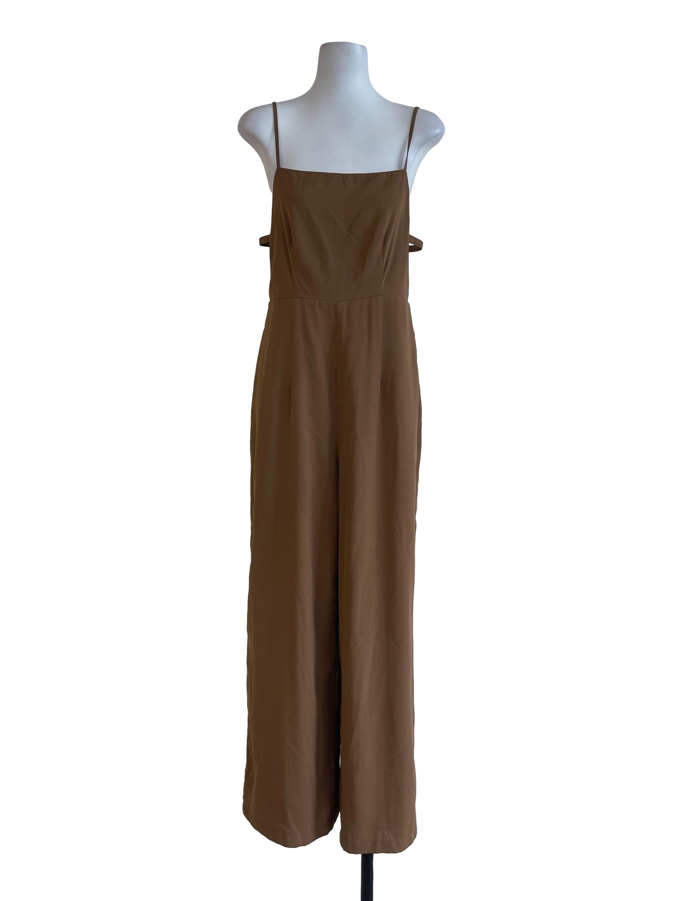 Brown Sleeveless Jumpsuit