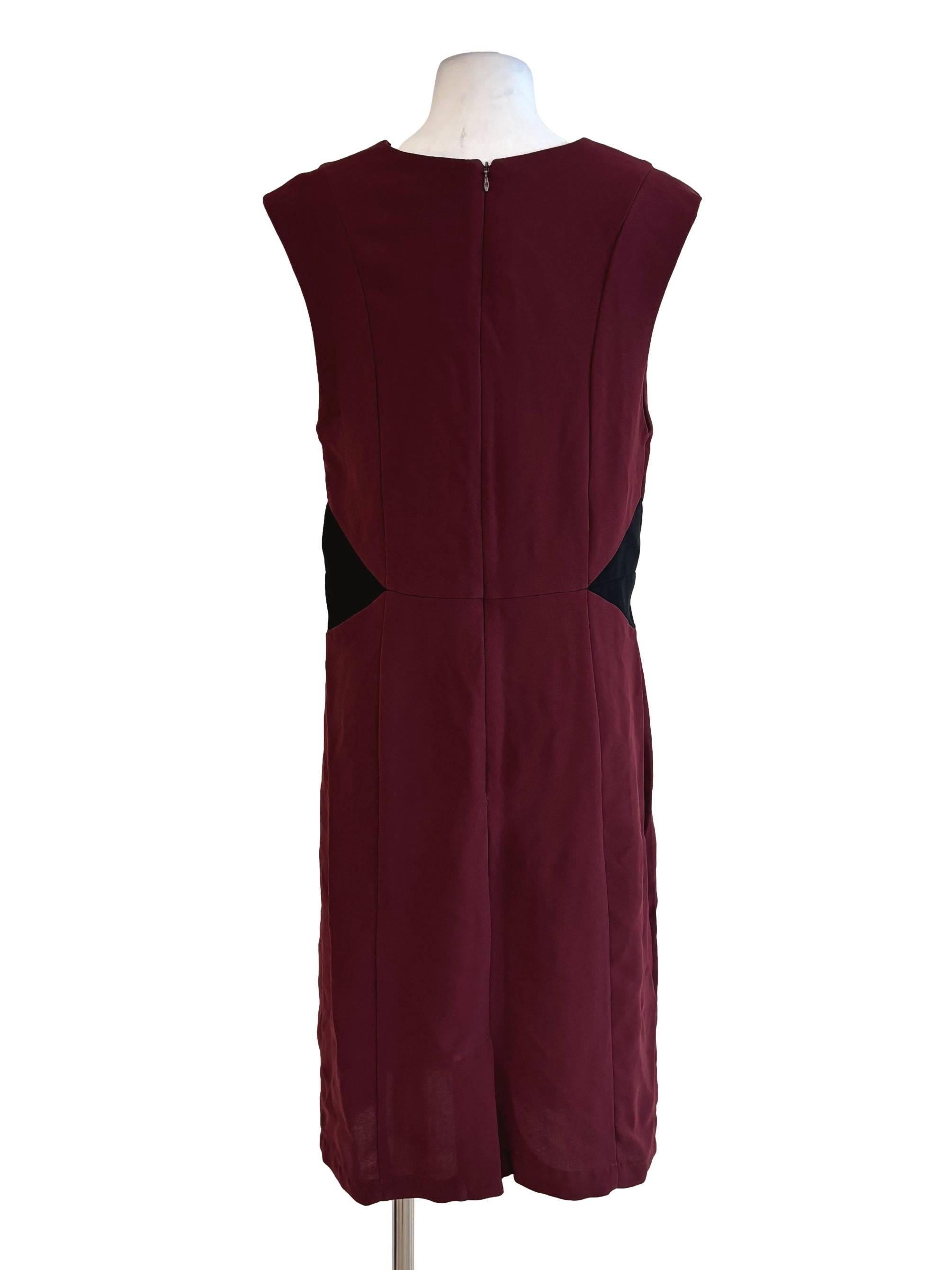 Maroon Sleeveless Pencil Dress