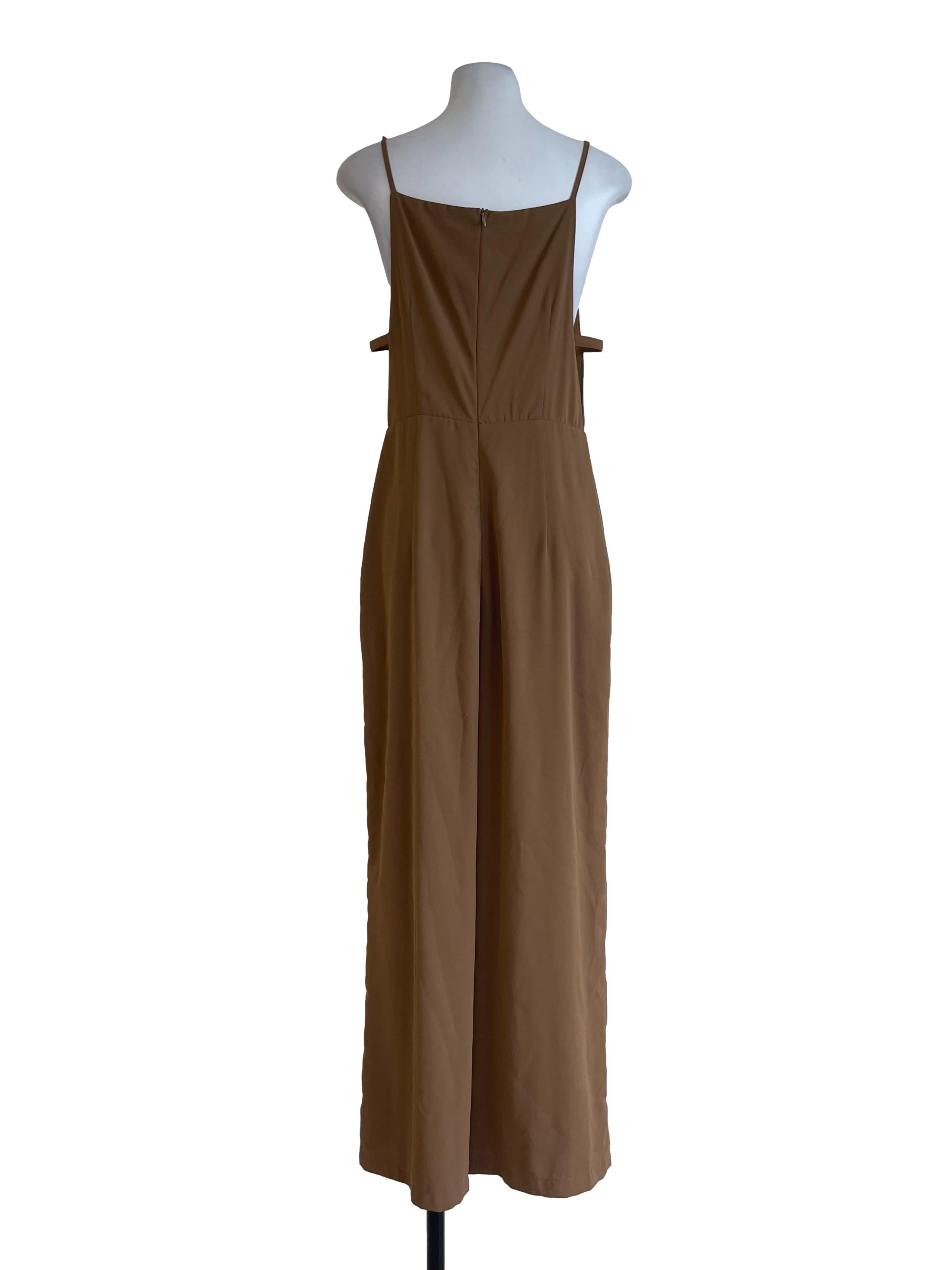 Brown Sleeveless Jumpsuit