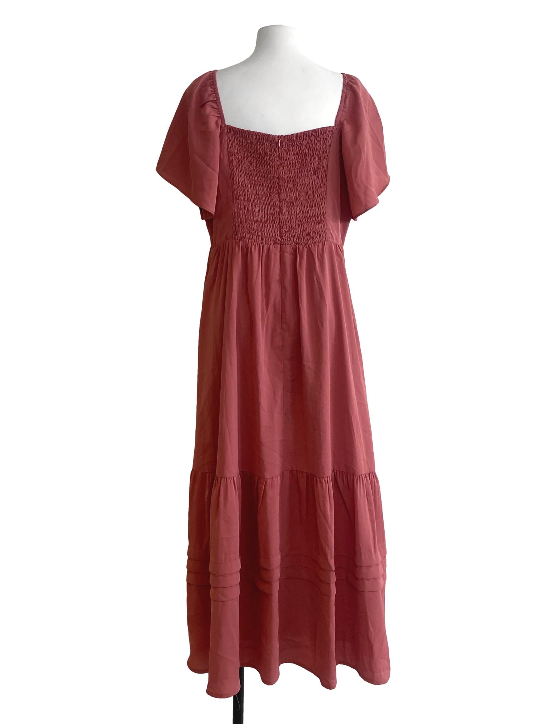 Strawberry Pink Drop Waist Empire Dress
