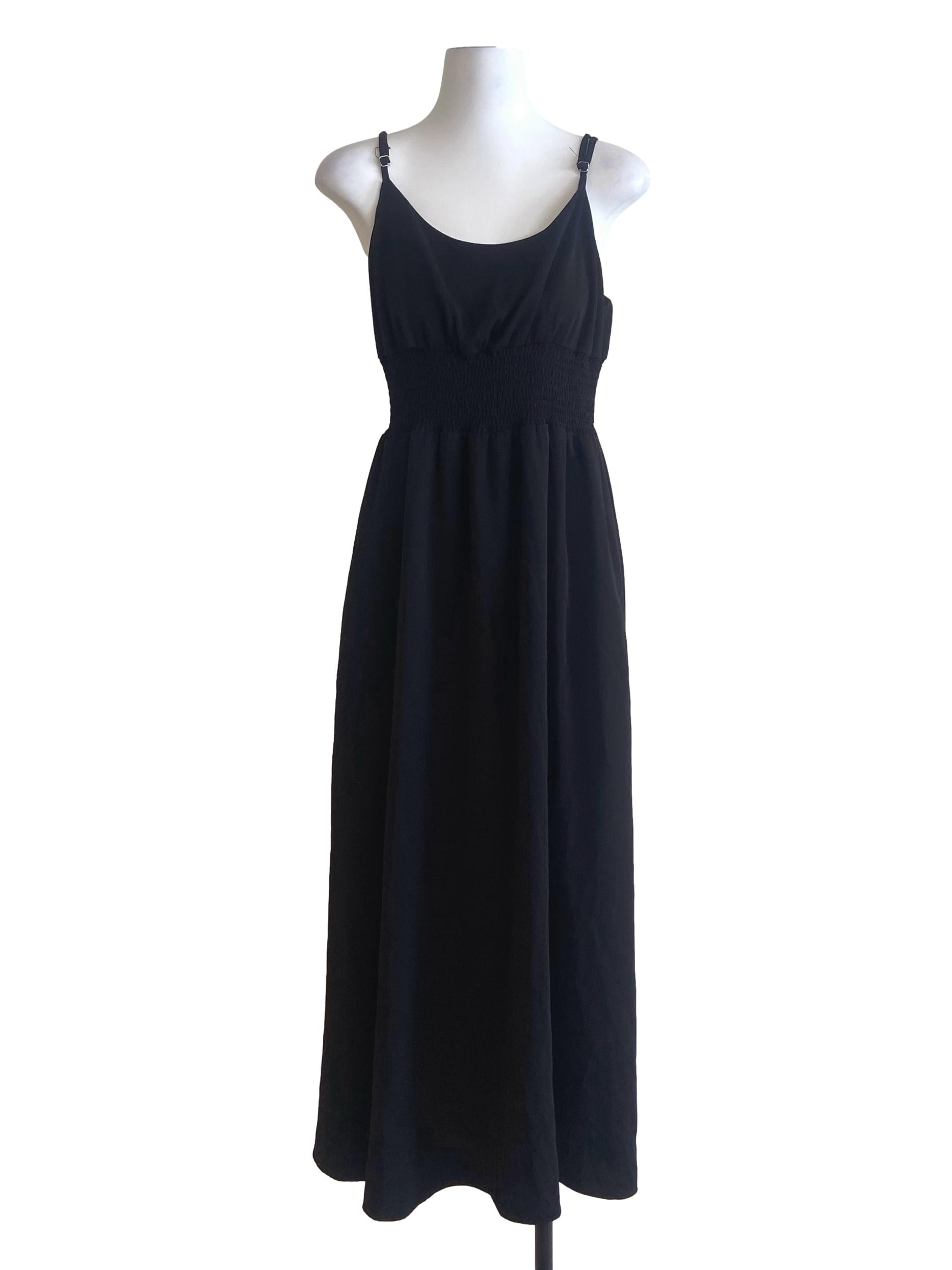 Black Pegged Slip Dress
